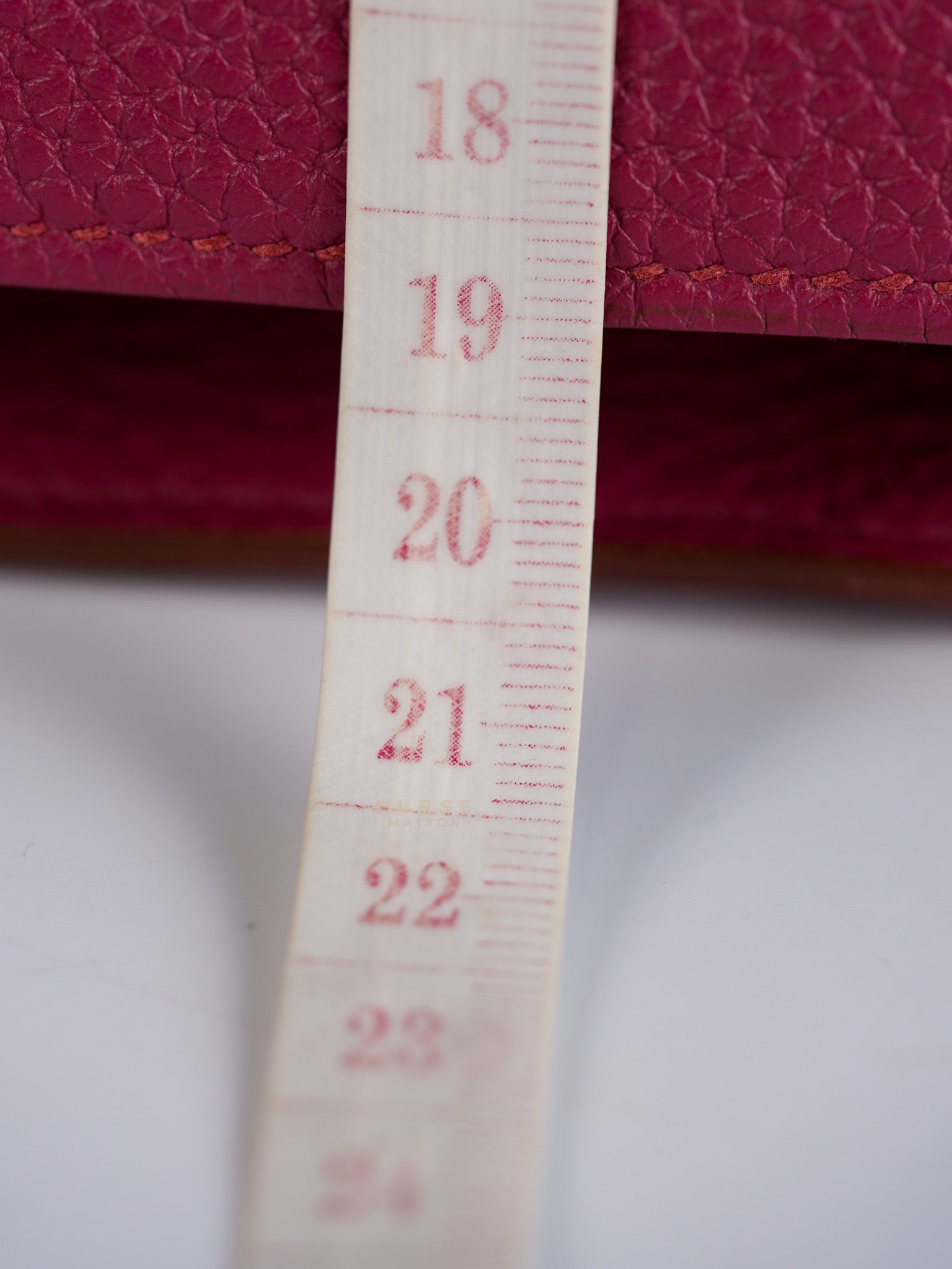 Jypsiere 28 Rubis in Clemence Leather and Palladium Hardware Stamp T (2015) | Purse Maison Luxury Bags Shop