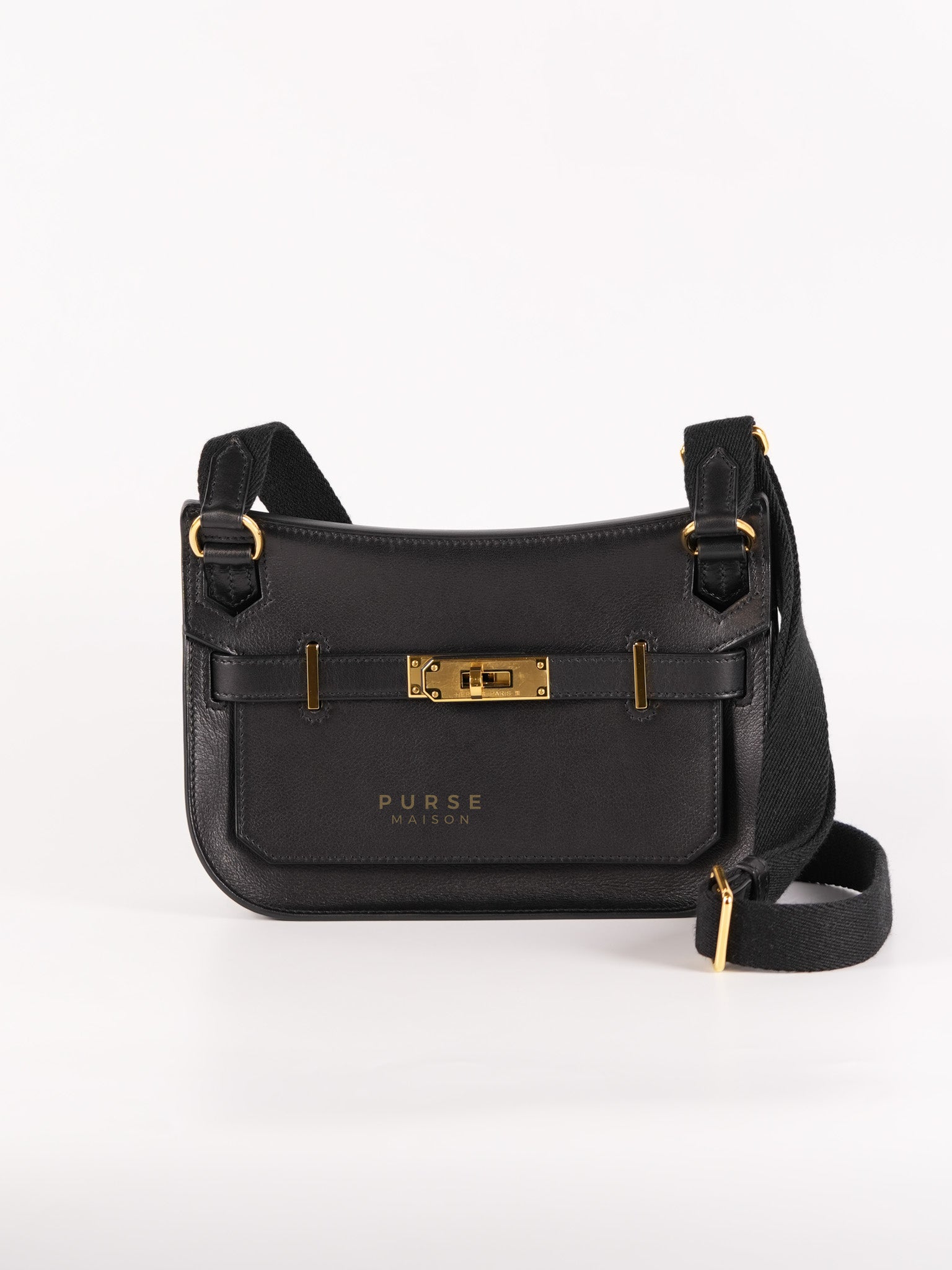 Jypsiere Mini Evergrain/Sangle Wooly Unie Noir in Gold Hardware Stamp W (2024) | Purse Maison Luxury Bags Shop