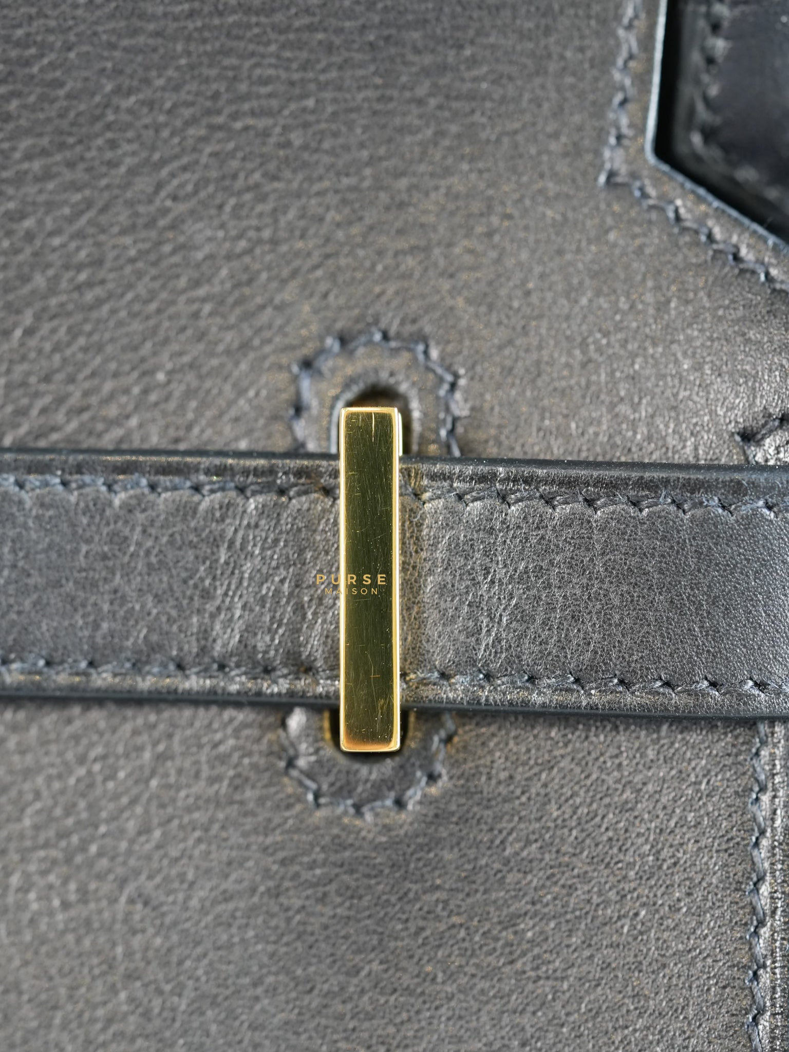 Jypsiere Mini Evergrain/Sangle Wooly Unie Noir in Gold Hardware Stamp W | Purse Maison Luxury Bags Shop