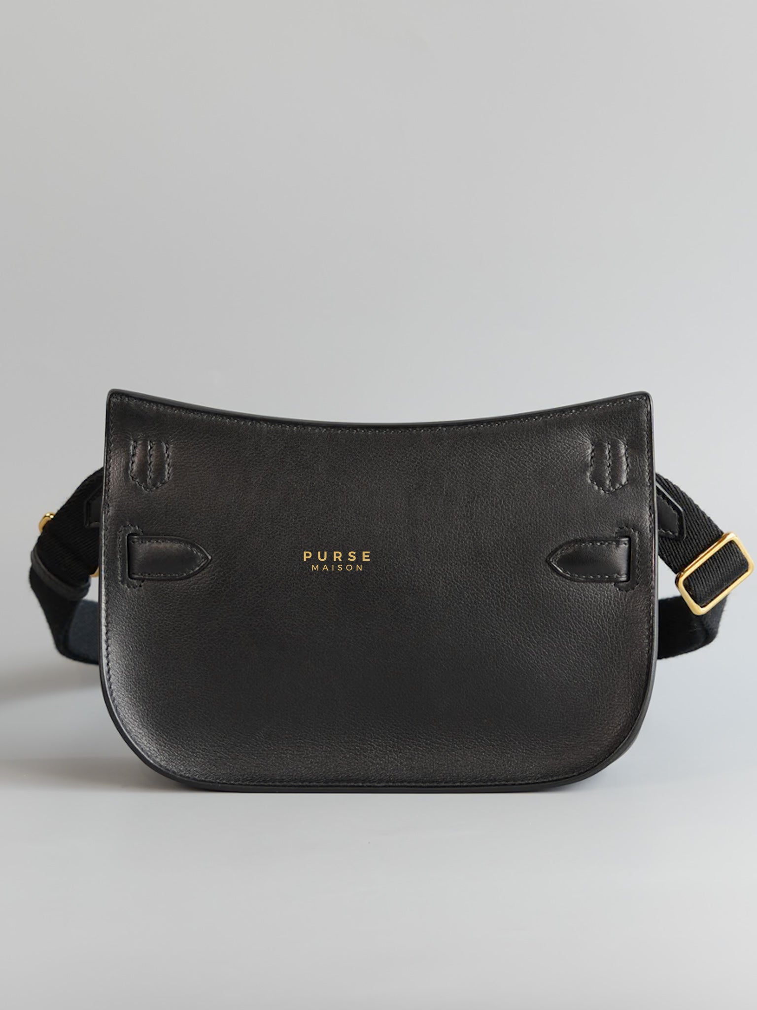 Jypsiere Mini Evergrain/Sangle Wooly Unie Noir in Gold Hardware Stamp W | Purse Maison Luxury Bags Shop