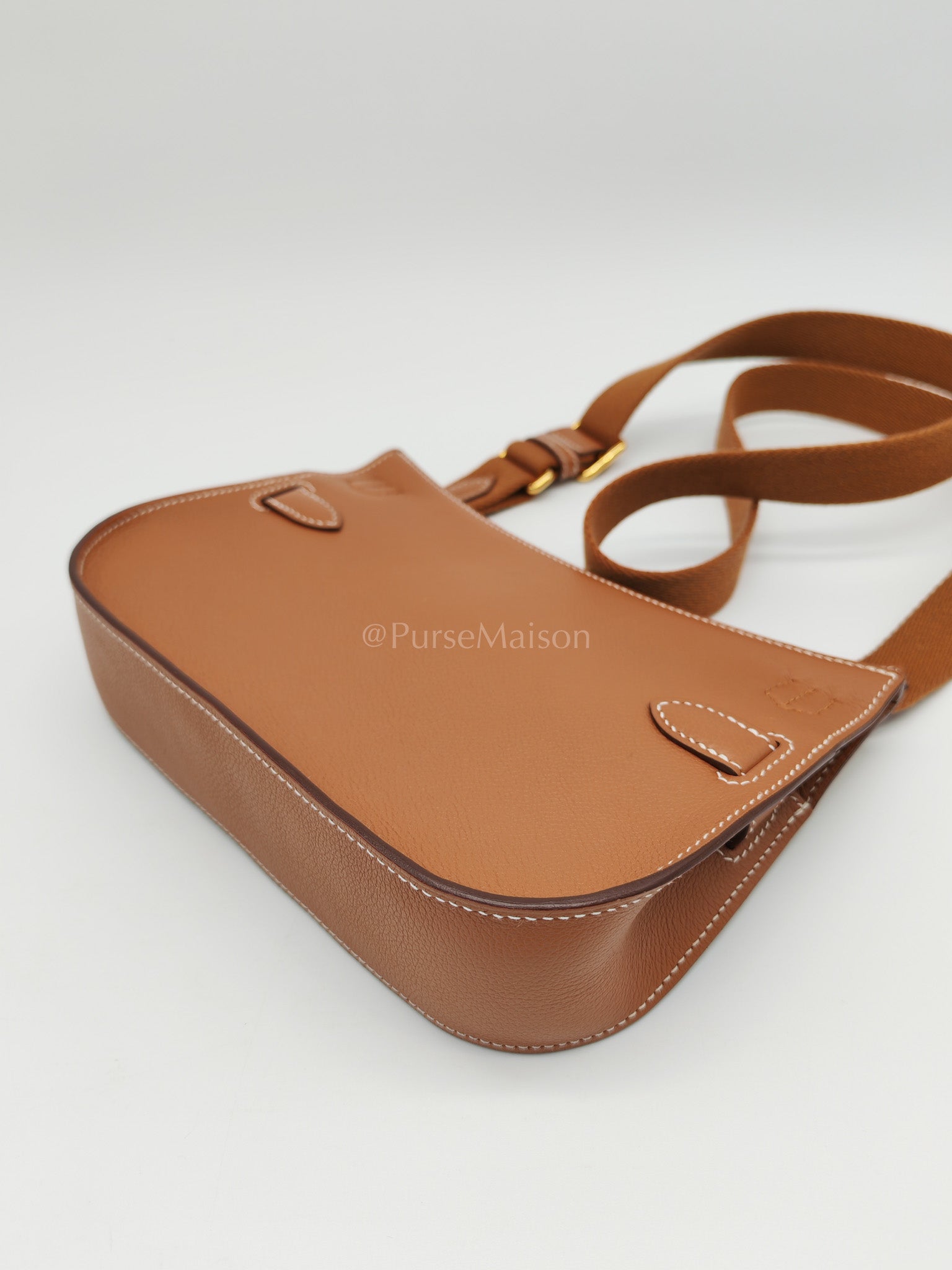 Jypsiere Mini Gold Evercolor Leather in Gold Hardware Stamp U(2022) | Purse Maison Luxury Bags Shop