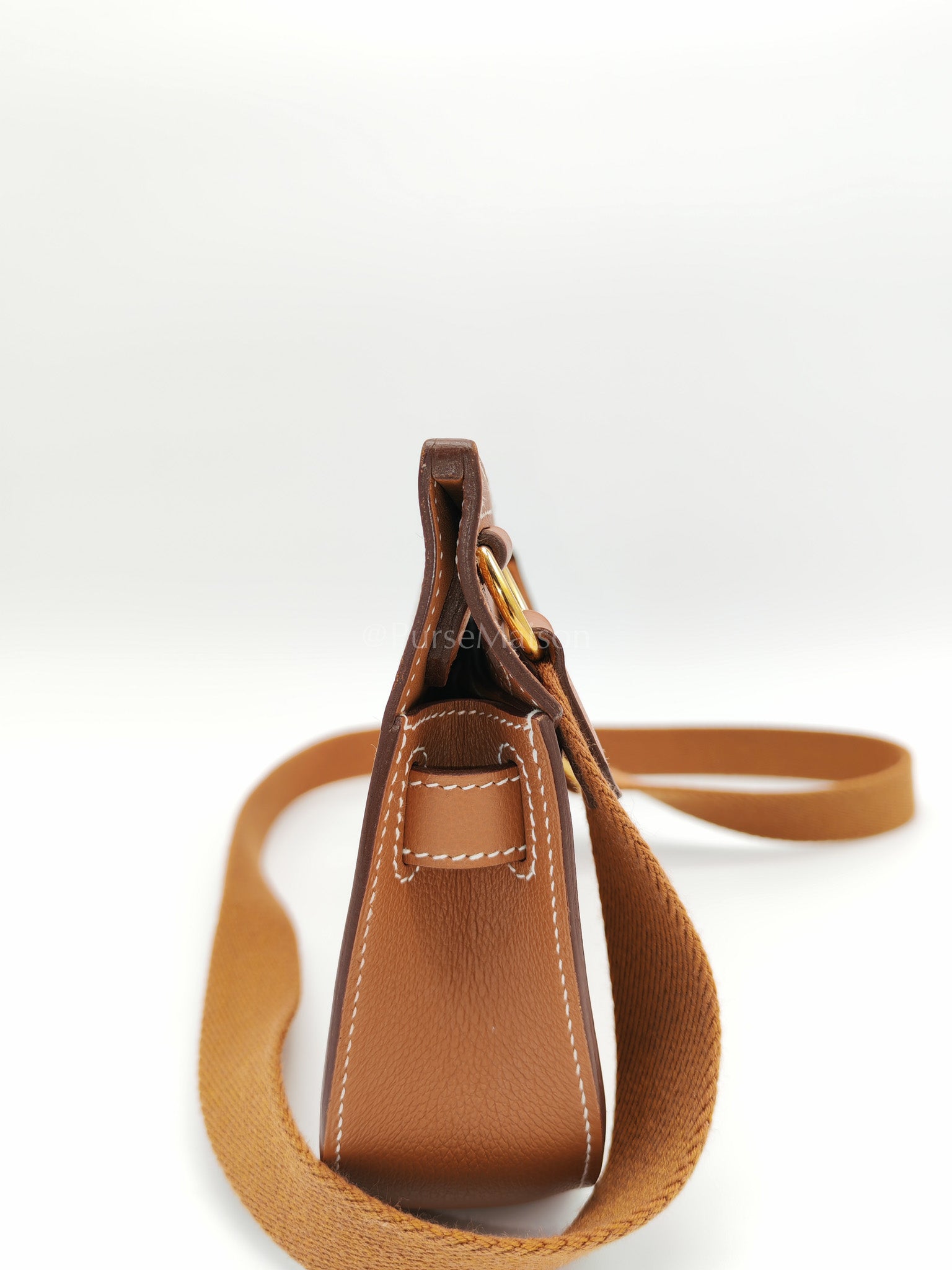 Jypsiere Mini Gold Evercolor Leather in Gold Hardware Stamp U(2022) | Purse Maison Luxury Bags Shop