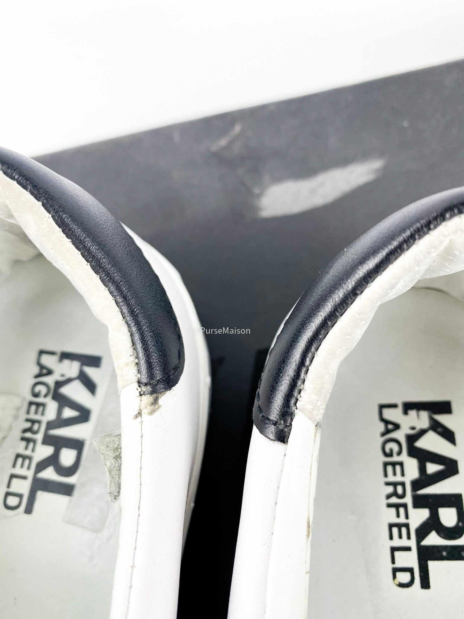 Karl Lagerfeld Ikonik Lo Lace White Sneakers Size 37 EUR (24.5 cm)