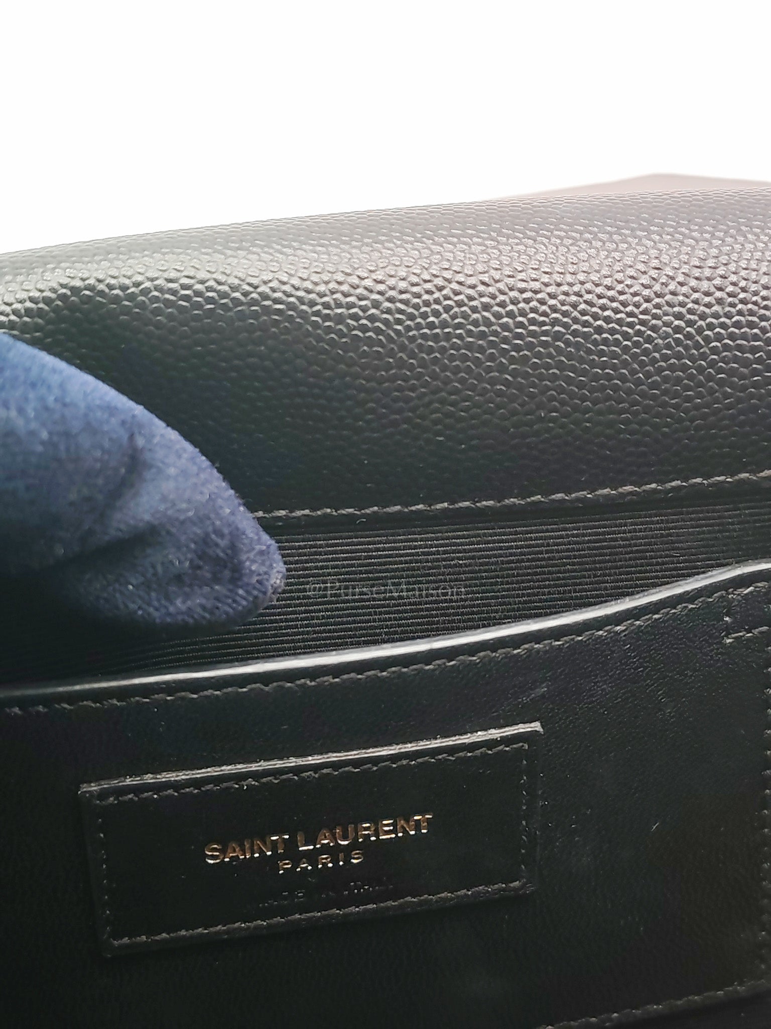 Kate Clutch In Black Grain de Poudre Leather & Gold Hardware | Purse Maison Luxury Bags Shop