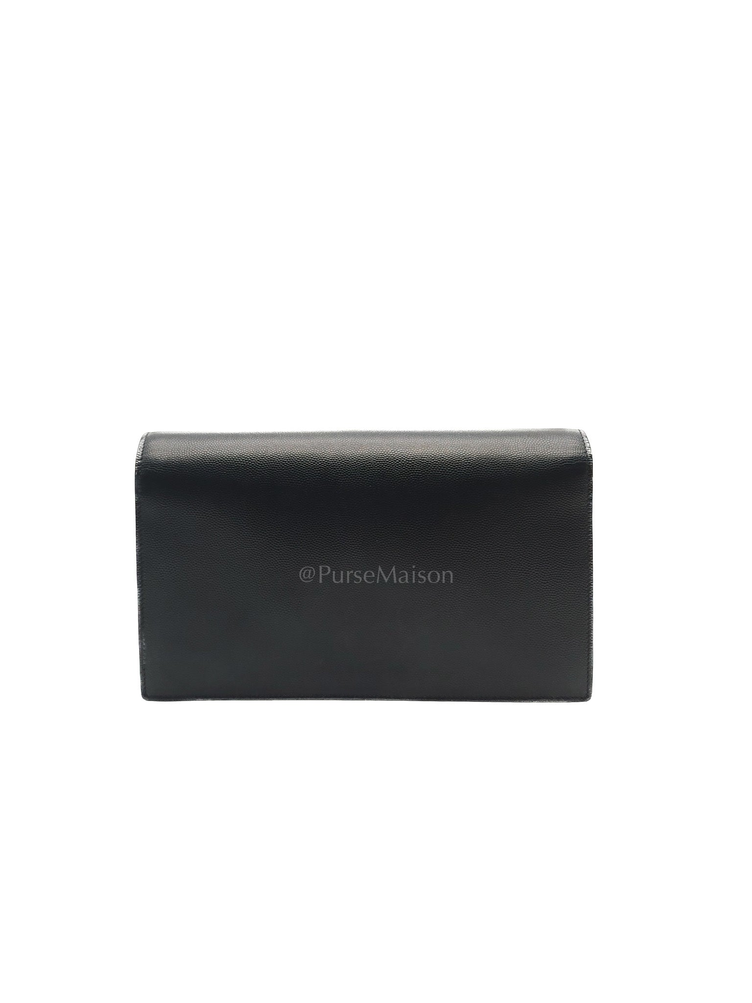 Kate Clutch In Black Grain de Poudre Leather & Gold Hardware | Purse Maison Luxury Bags Shop