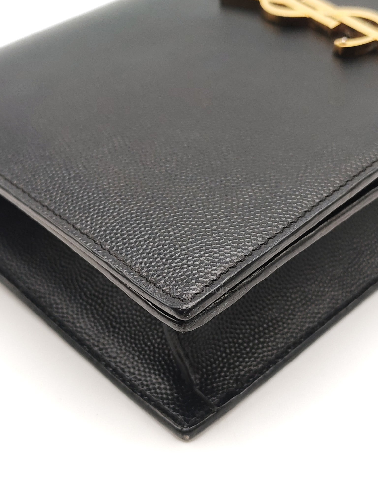 Kate Clutch In Black Grain de Poudre Leather & Gold Hardware | Purse Maison Luxury Bags Shop