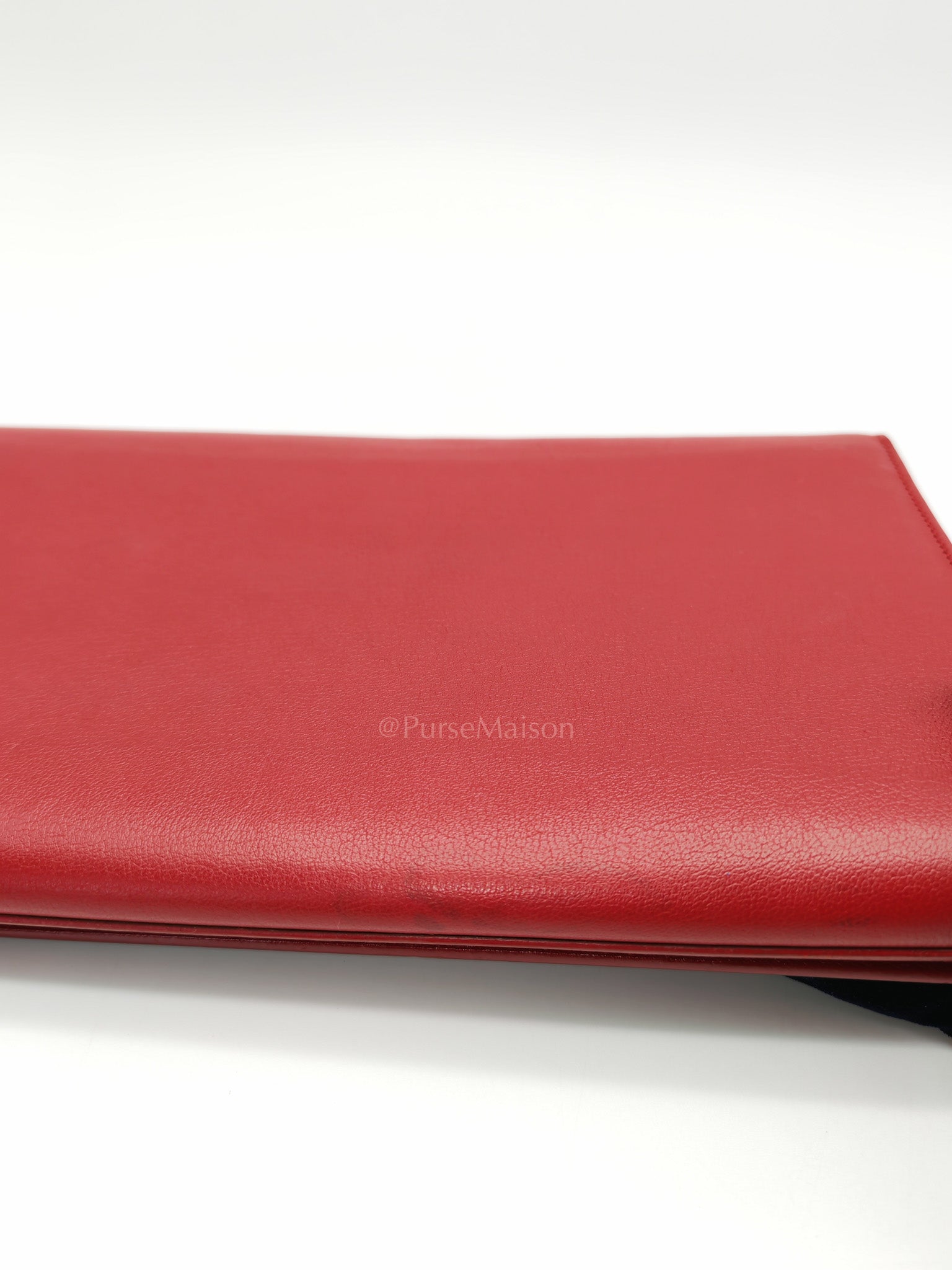 Kate Clutch in Red Grained Calfskin Leather | Purse Maison Luxury Bags Shop