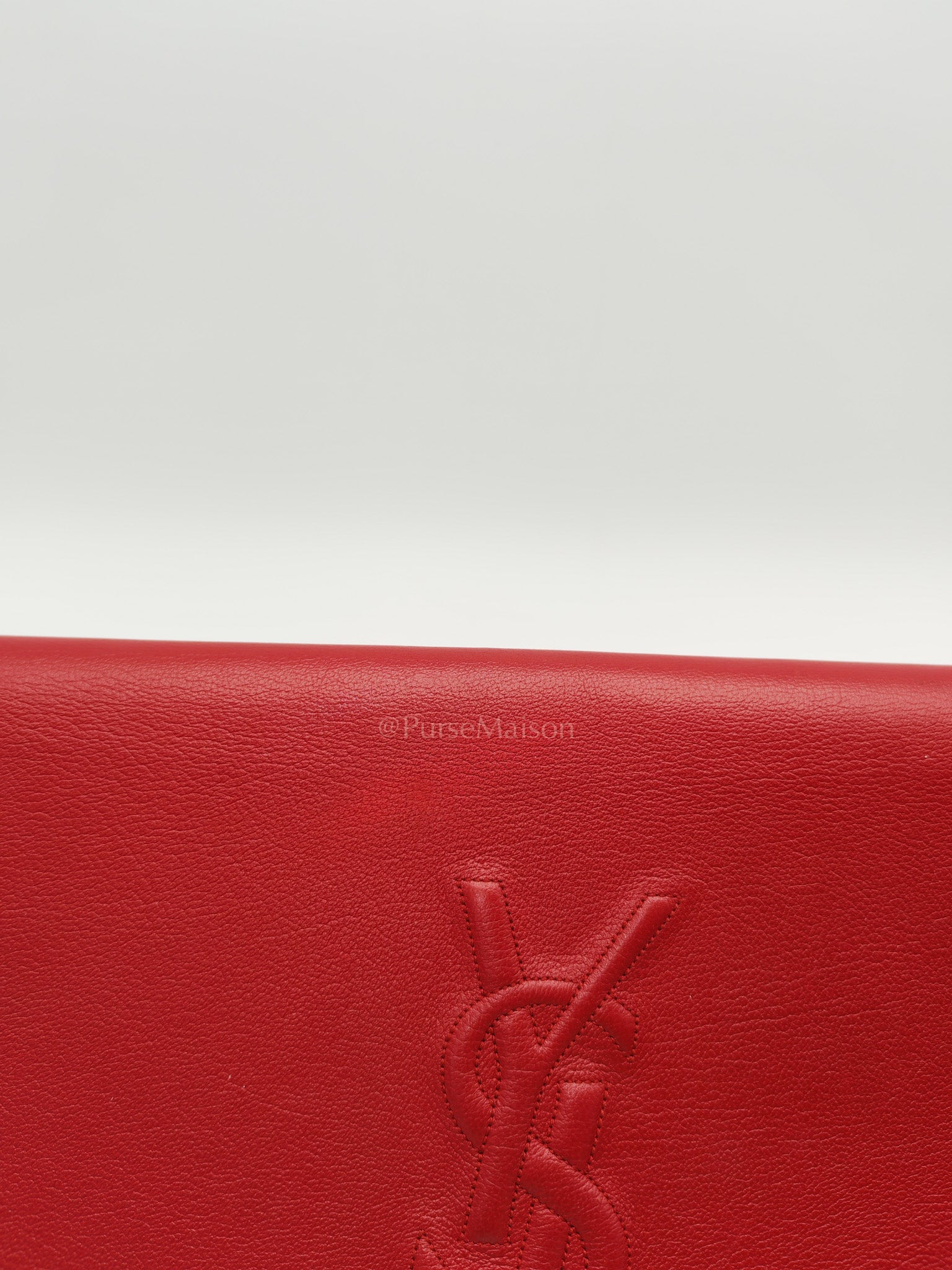 Kate Clutch in Red Grained Calfskin Leather | Purse Maison Luxury Bags Shop