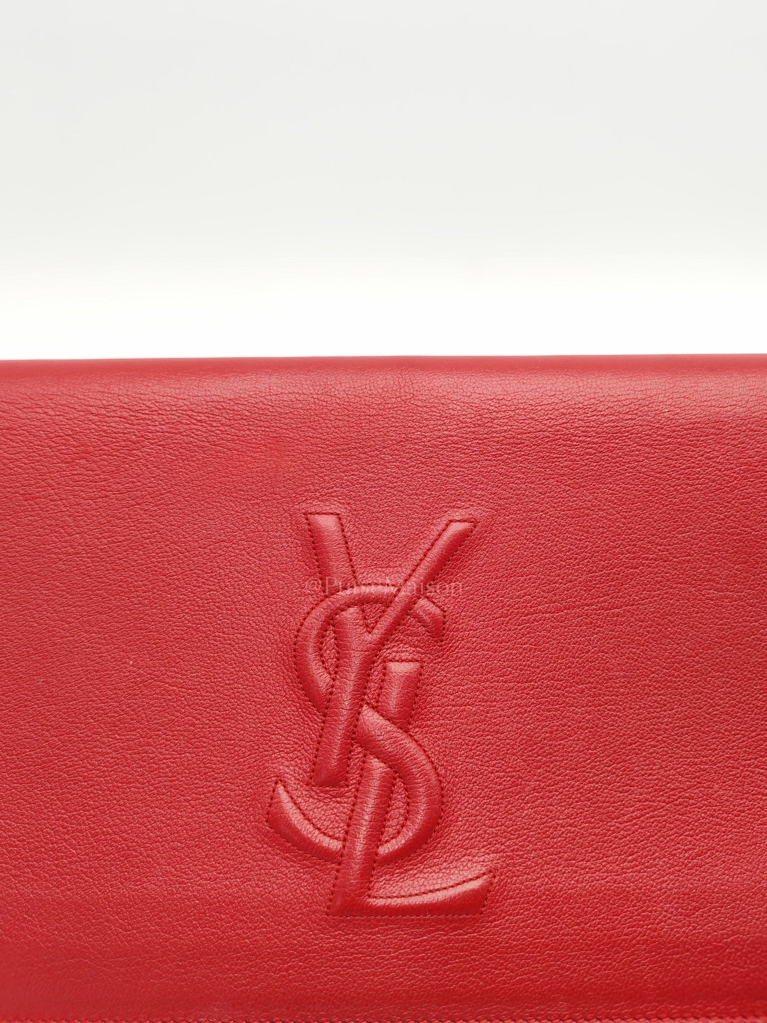 Kate Clutch in Red Grained Calfskin Leather | Purse Maison Luxury Bags Shop
