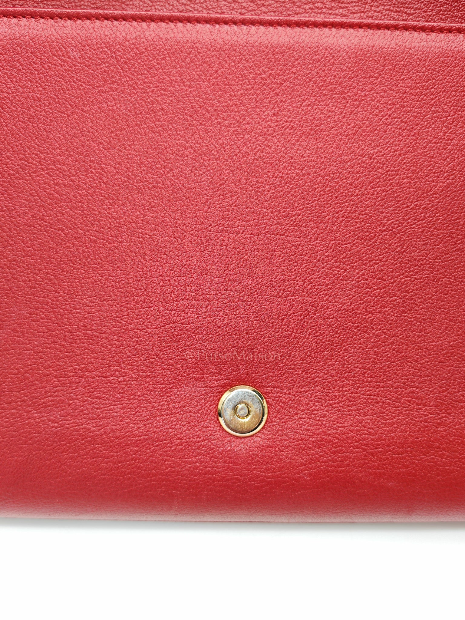 Kate Clutch in Red Grained Calfskin Leather | Purse Maison Luxury Bags Shop