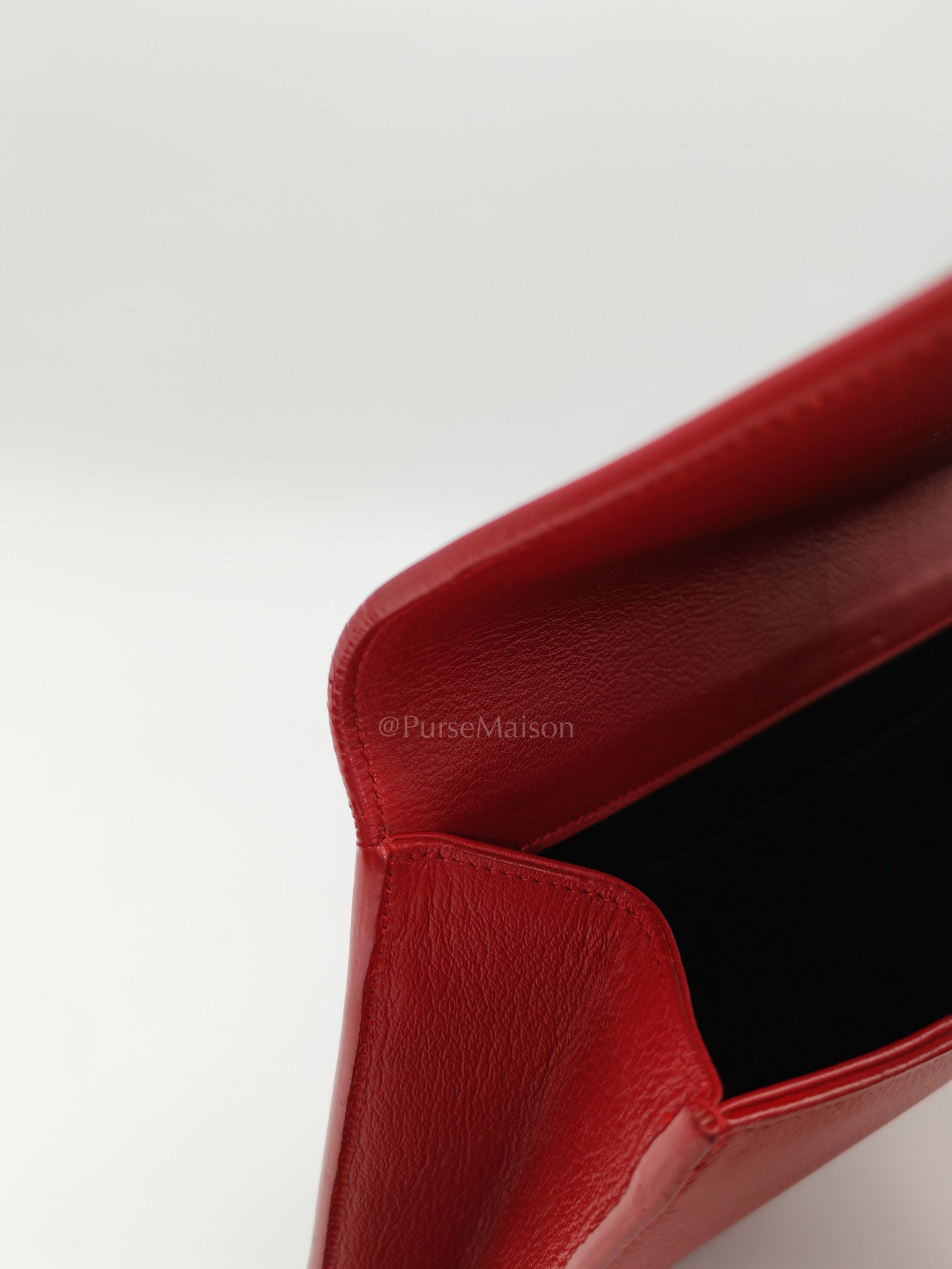 Kate Clutch in Red Grained Calfskin Leather | Purse Maison Luxury Bags Shop