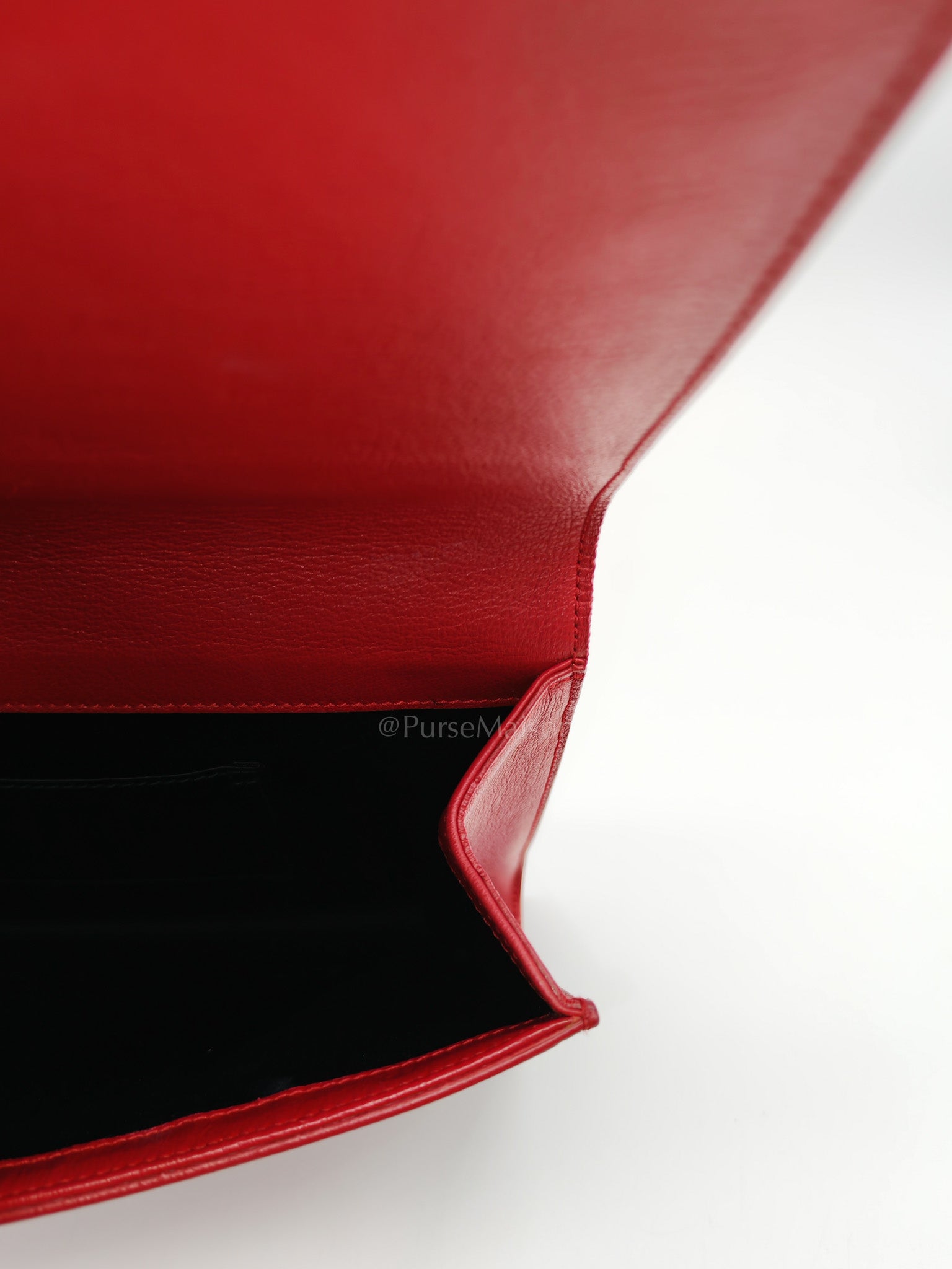 Kate Clutch in Red Grained Calfskin Leather | Purse Maison Luxury Bags Shop