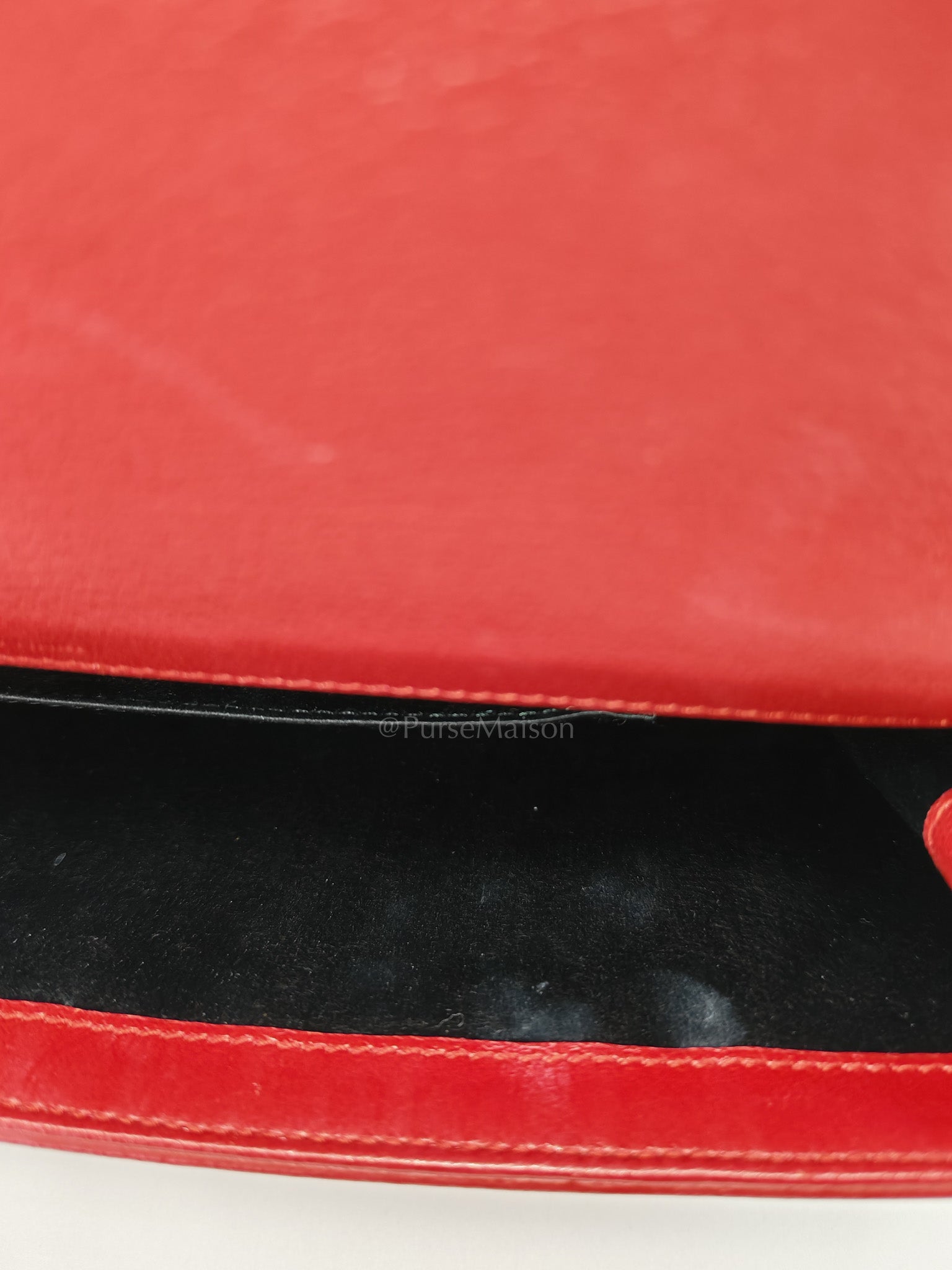Kate Clutch in Red Grained Calfskin Leather | Purse Maison Luxury Bags Shop