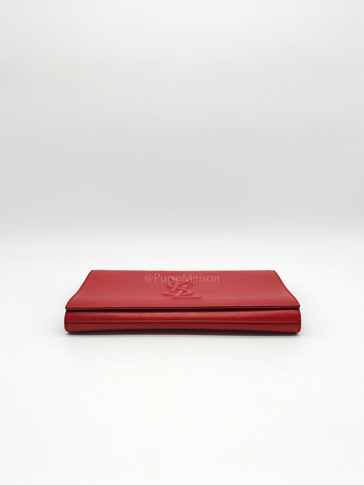 Kate Clutch in Red Grained Calfskin Leather | Purse Maison Luxury Bags Shop