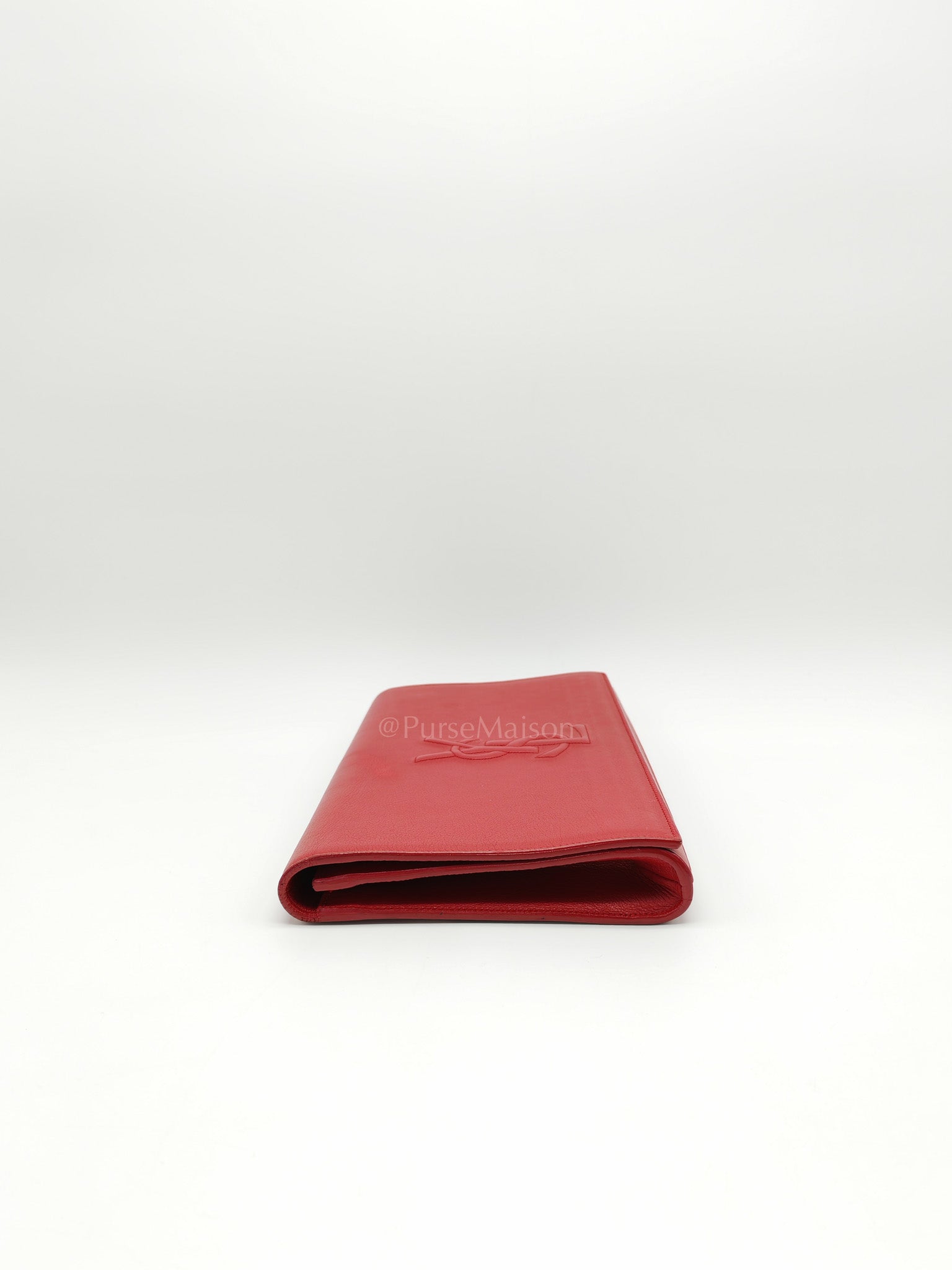 Kate Clutch in Red Grained Calfskin Leather | Purse Maison Luxury Bags Shop