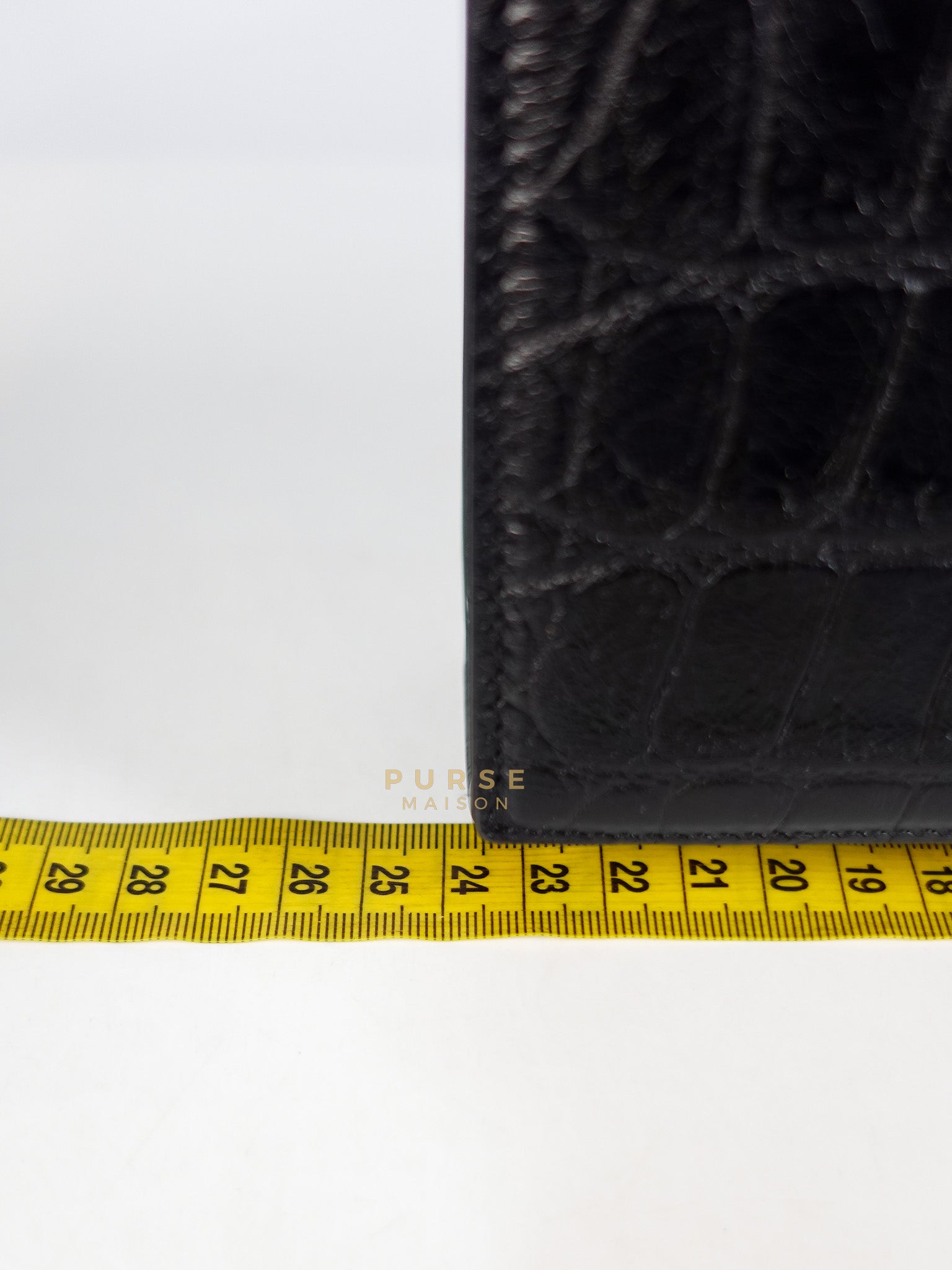 Kate Croc Medium Black Shoulder Bag in Silver Hardware | Purse Maison Luxury Bags Shop