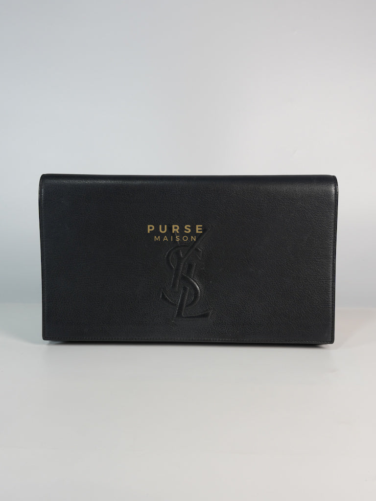 YSL Chain Clutch Leather Bag in Black | Purse Maison Luxury Bags Shop