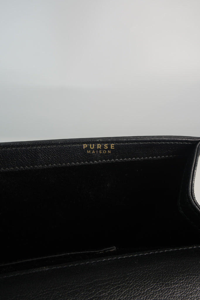 YSL Chain Clutch Leather Bag in Black | Purse Maison Luxury Bags Shop