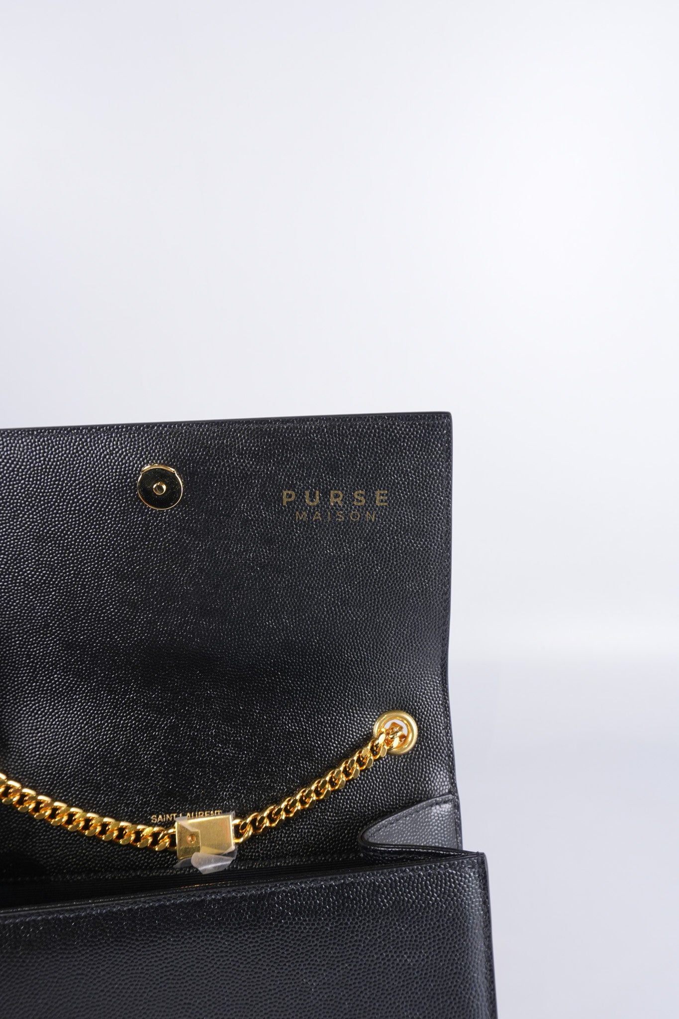 Kate Small Chain Bag in Black Grain De Poude Leather & Gold Hardware | Purse Maison Luxury Bags Shop