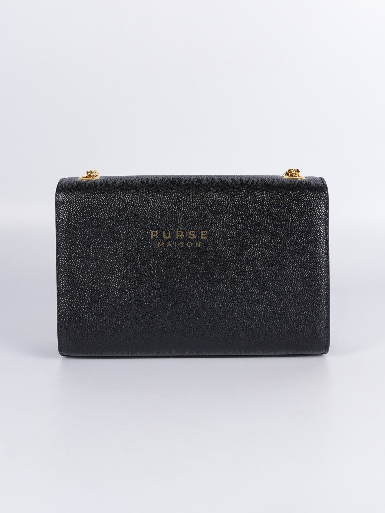 Kate Small Chain Bag in Black Grain De Poude Leather & Gold Hardware | Purse Maison Luxury Bags Shop