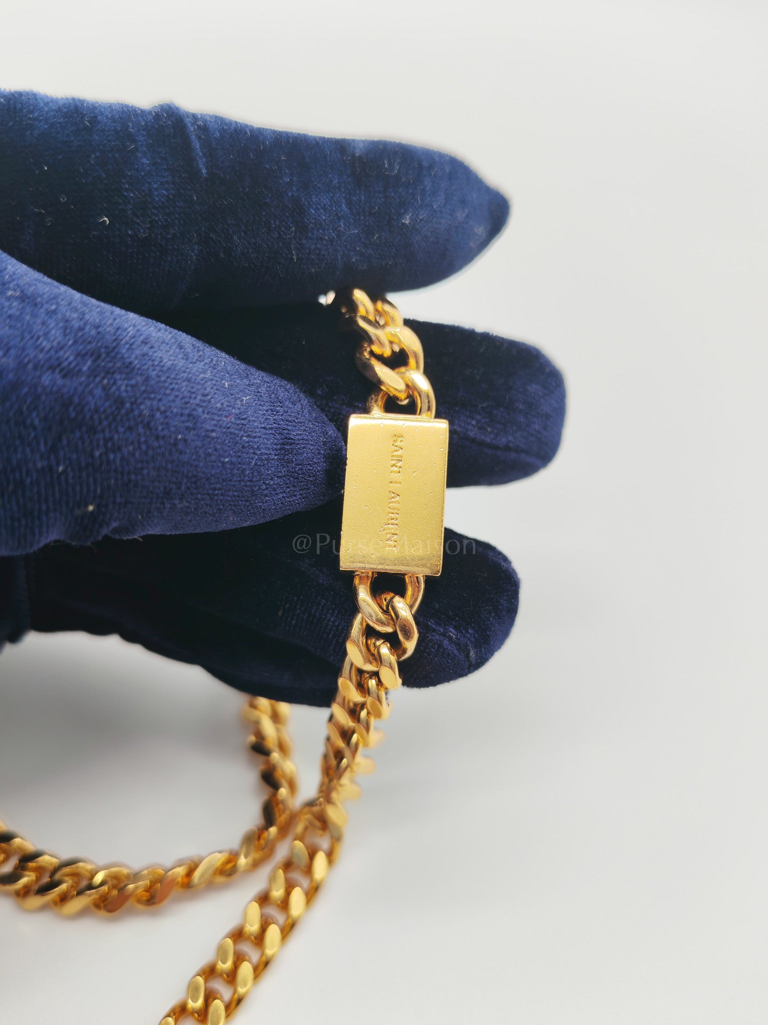 Kate Small in Black Grained Calfskin Leather and Gold Hardware Chain Bag | Purse Maison Luxury Bags Shop