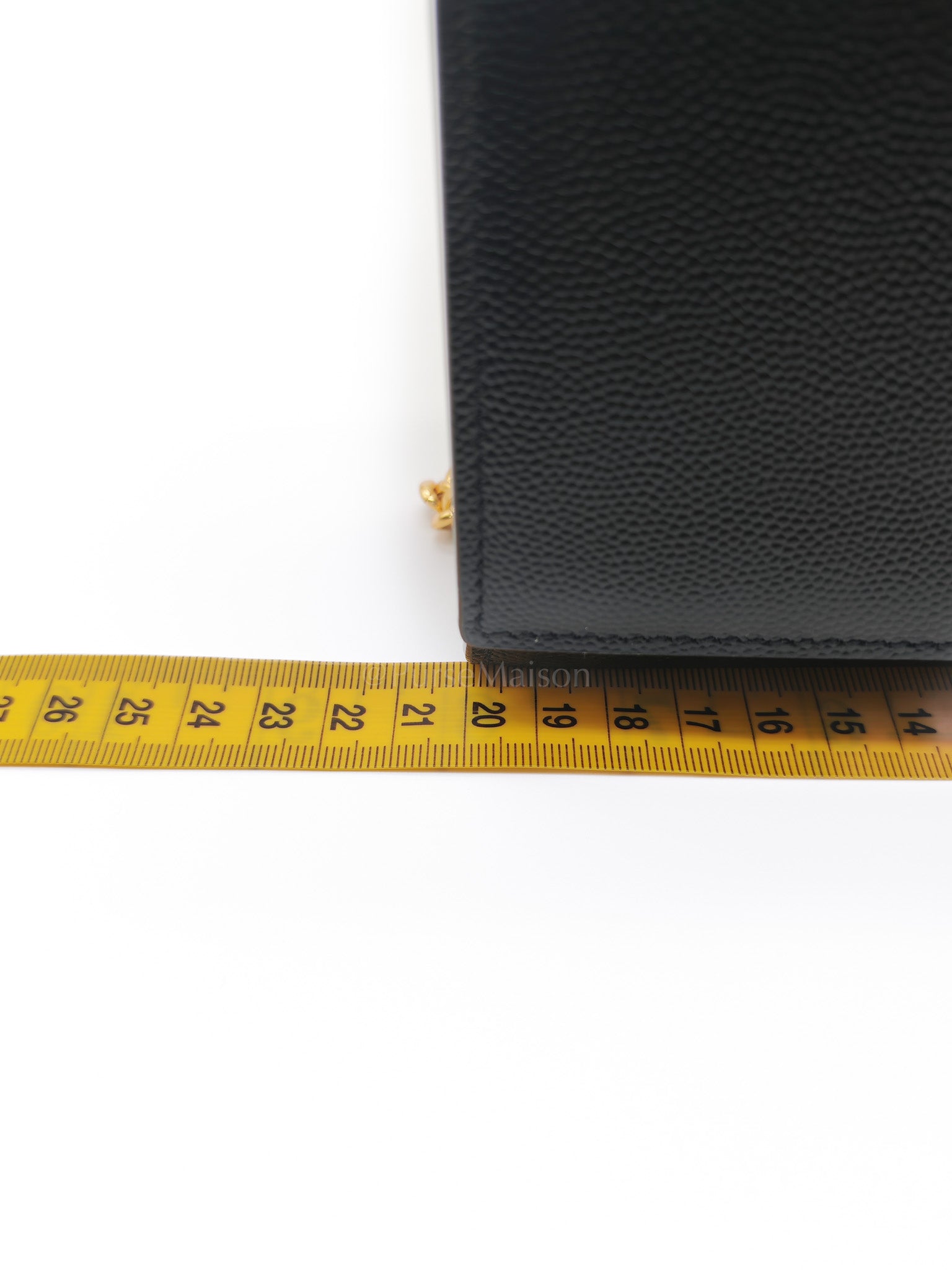 Kate Small in Black Grained Calfskin Leather and Gold Hardware Chain Bag | Purse Maison Luxury Bags Shop