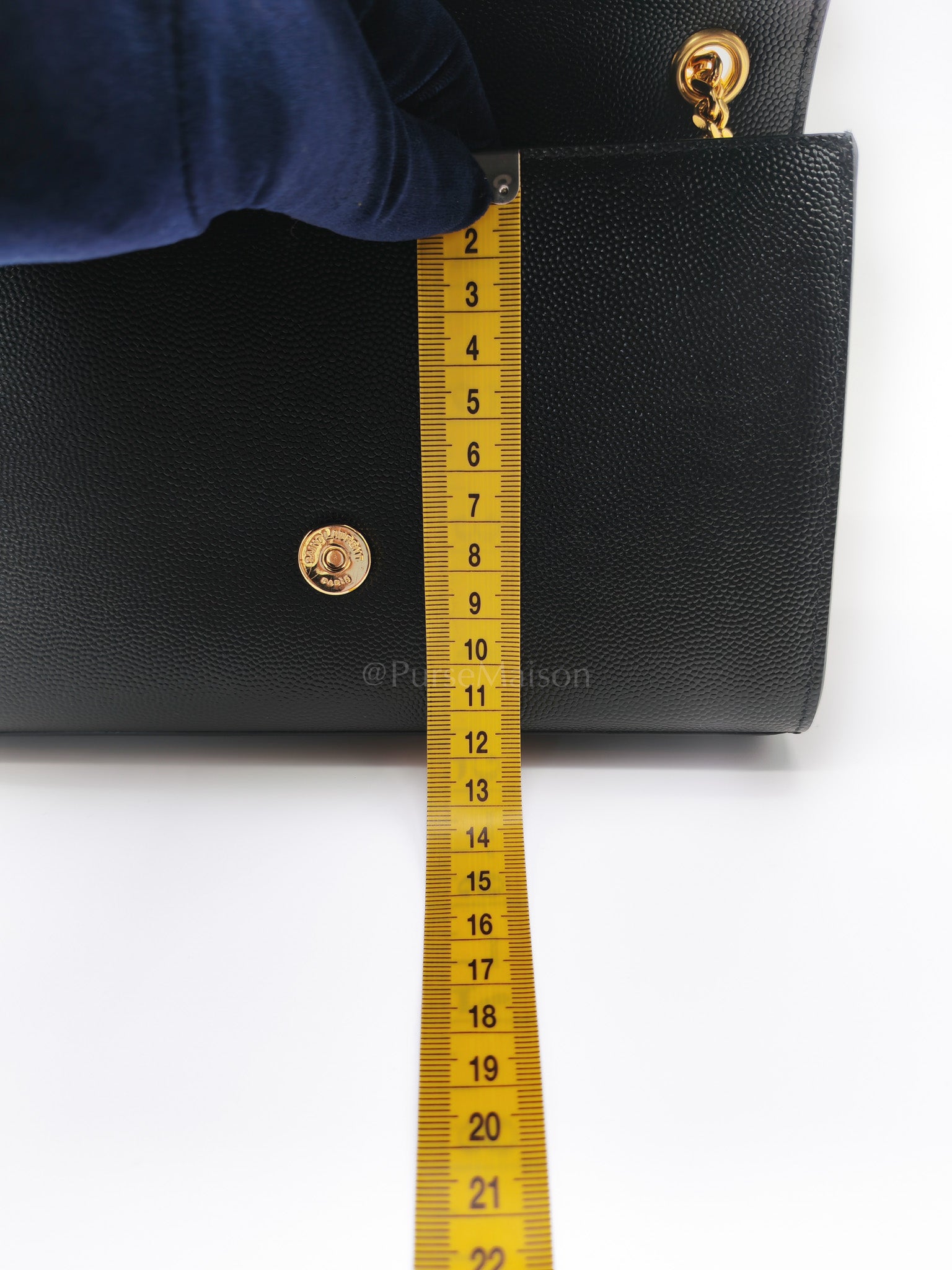 Kate Small in Black Grained Calfskin Leather and Gold Hardware Chain Bag | Purse Maison Luxury Bags Shop