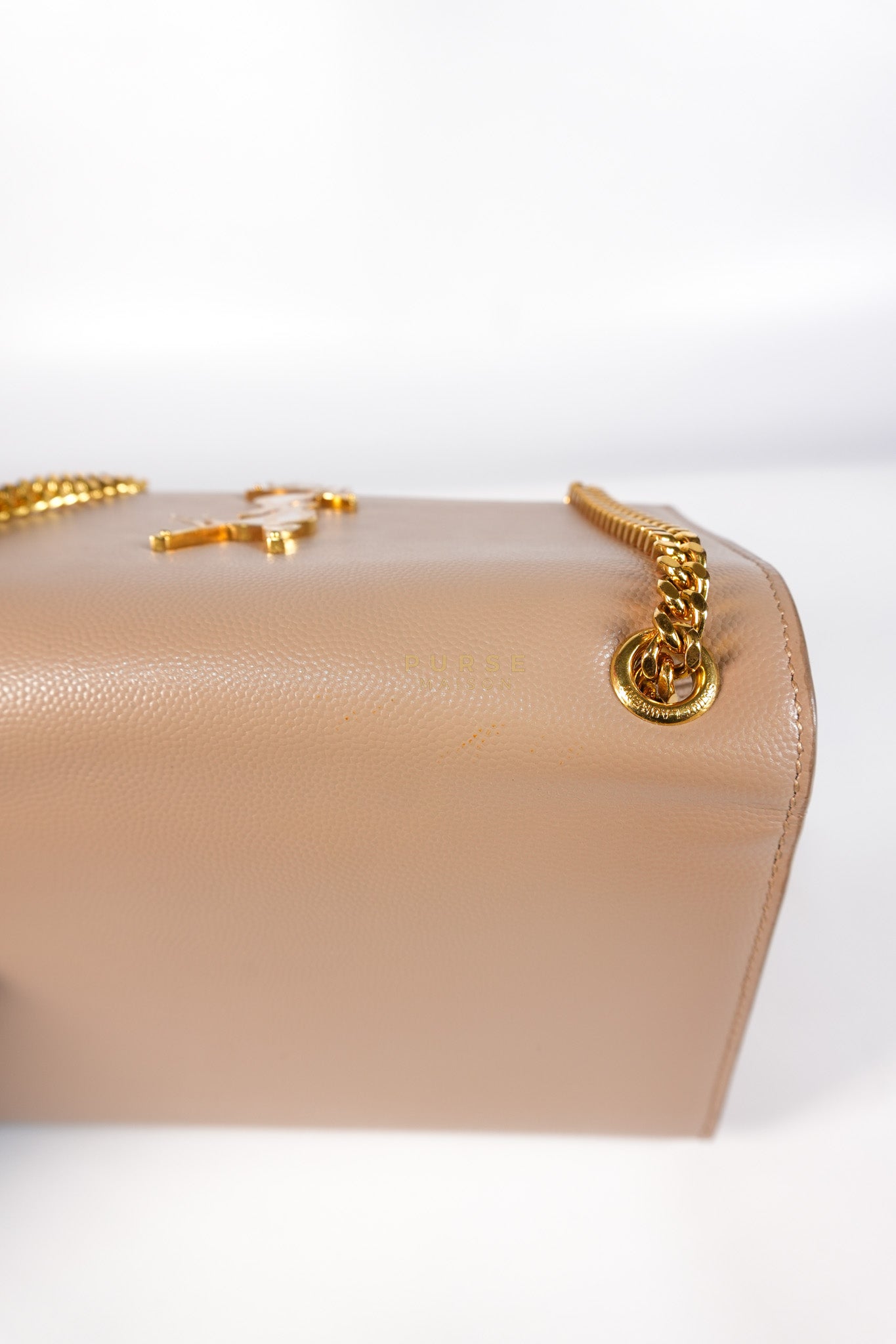 Kate Small in Nude Grain De Poudre Leather & Gold Hardware | Purse Maison Luxury Bags Shop