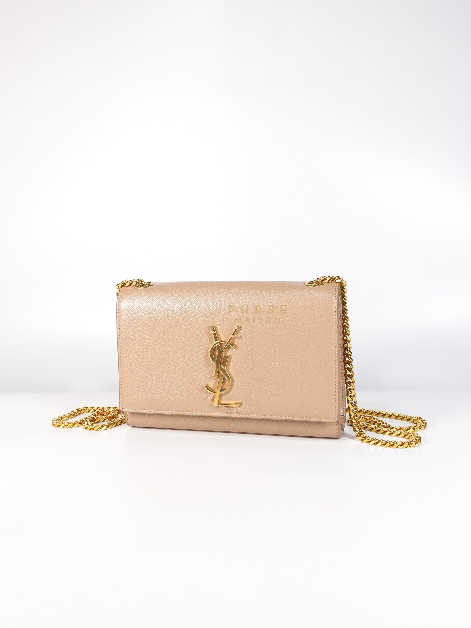 Kate Small in Nude Grain De Poudre Leather & Gold Hardware | Purse Maison Luxury Bags Shop