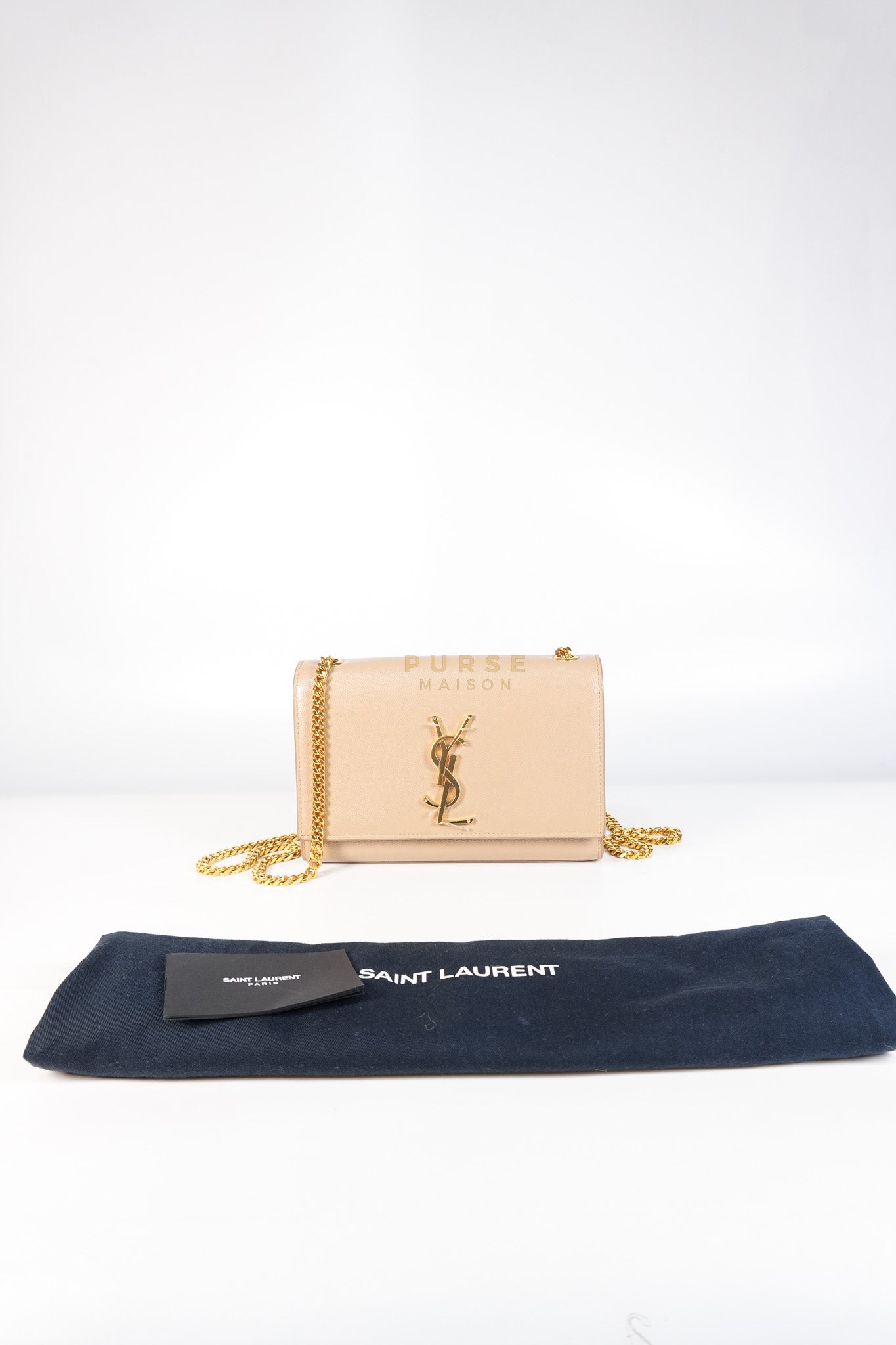 Kate Small in Nude Grain De Poudre Leather & Gold Hardware | Purse Maison Luxury Bags Shop