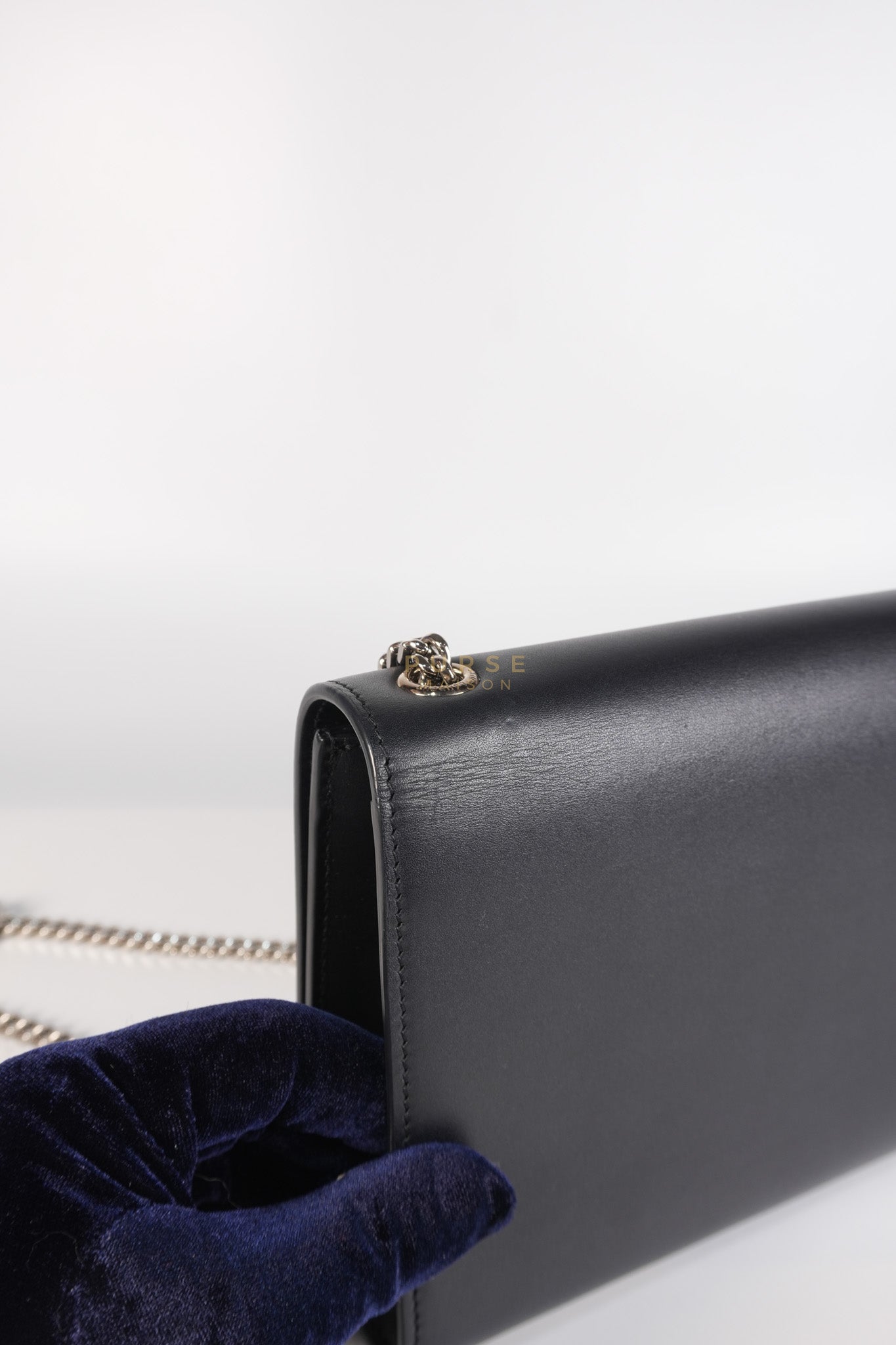 Kate Tassel Bag Medium in Black Smooth Calfskin Leather Silver Hardware | Purse Maison Luxury Bags Shop