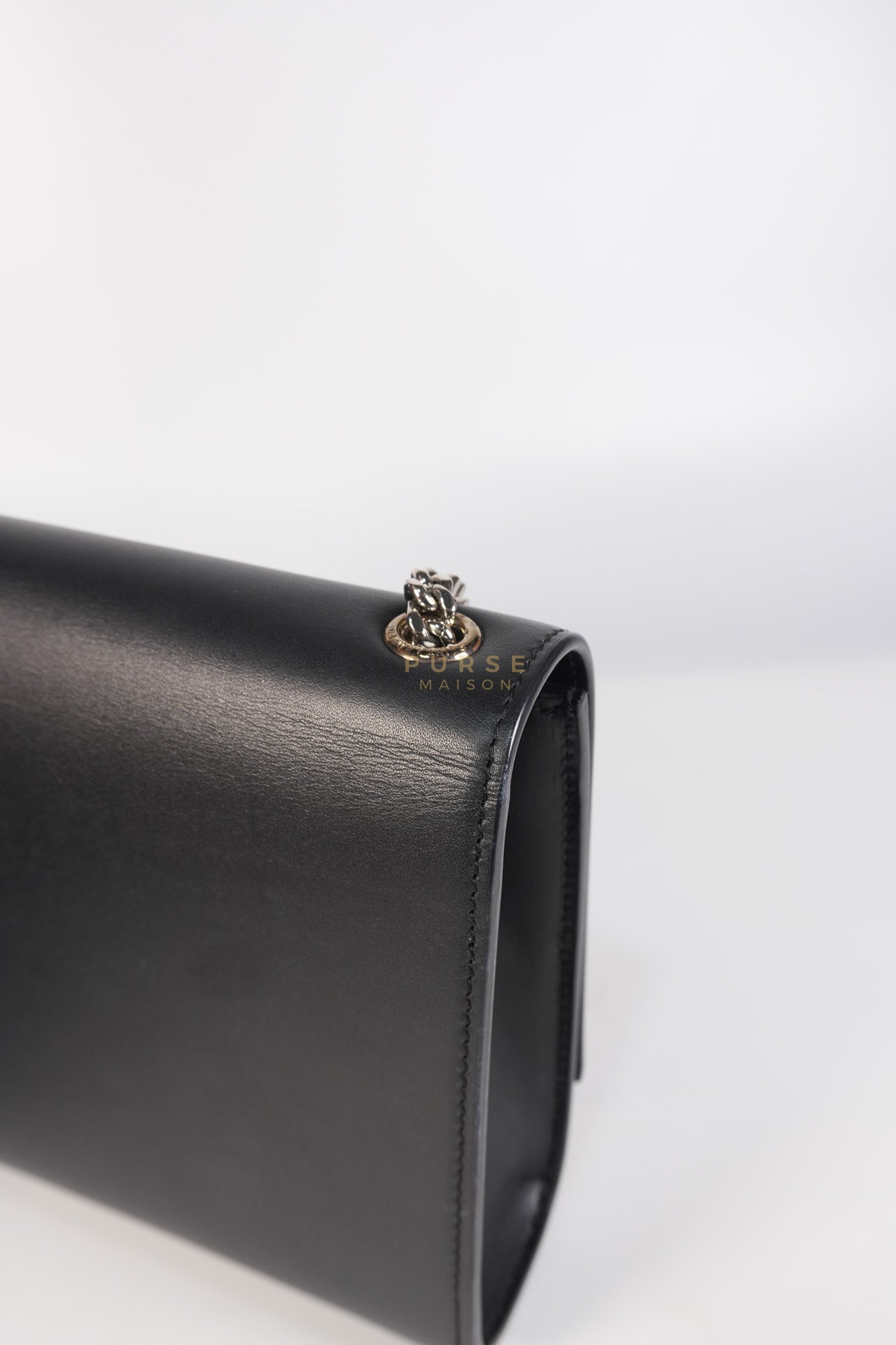 Kate Tassel Bag Medium in Black Smooth Calfskin Leather Silver Hardware | Purse Maison Luxury Bags Shop