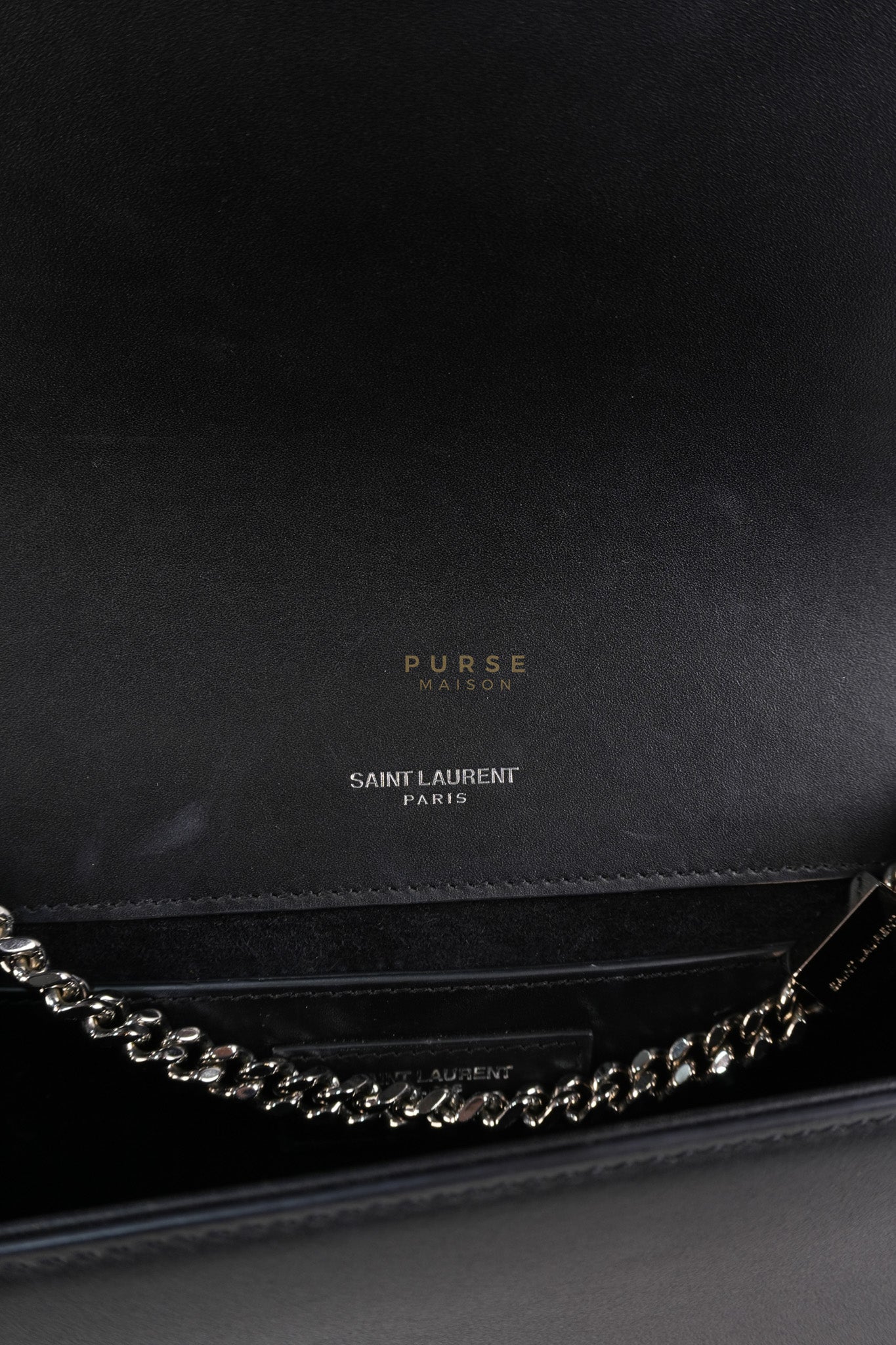 Kate Tassel Bag Medium in Black Smooth Calfskin Leather Silver Hardware | Purse Maison Luxury Bags Shop