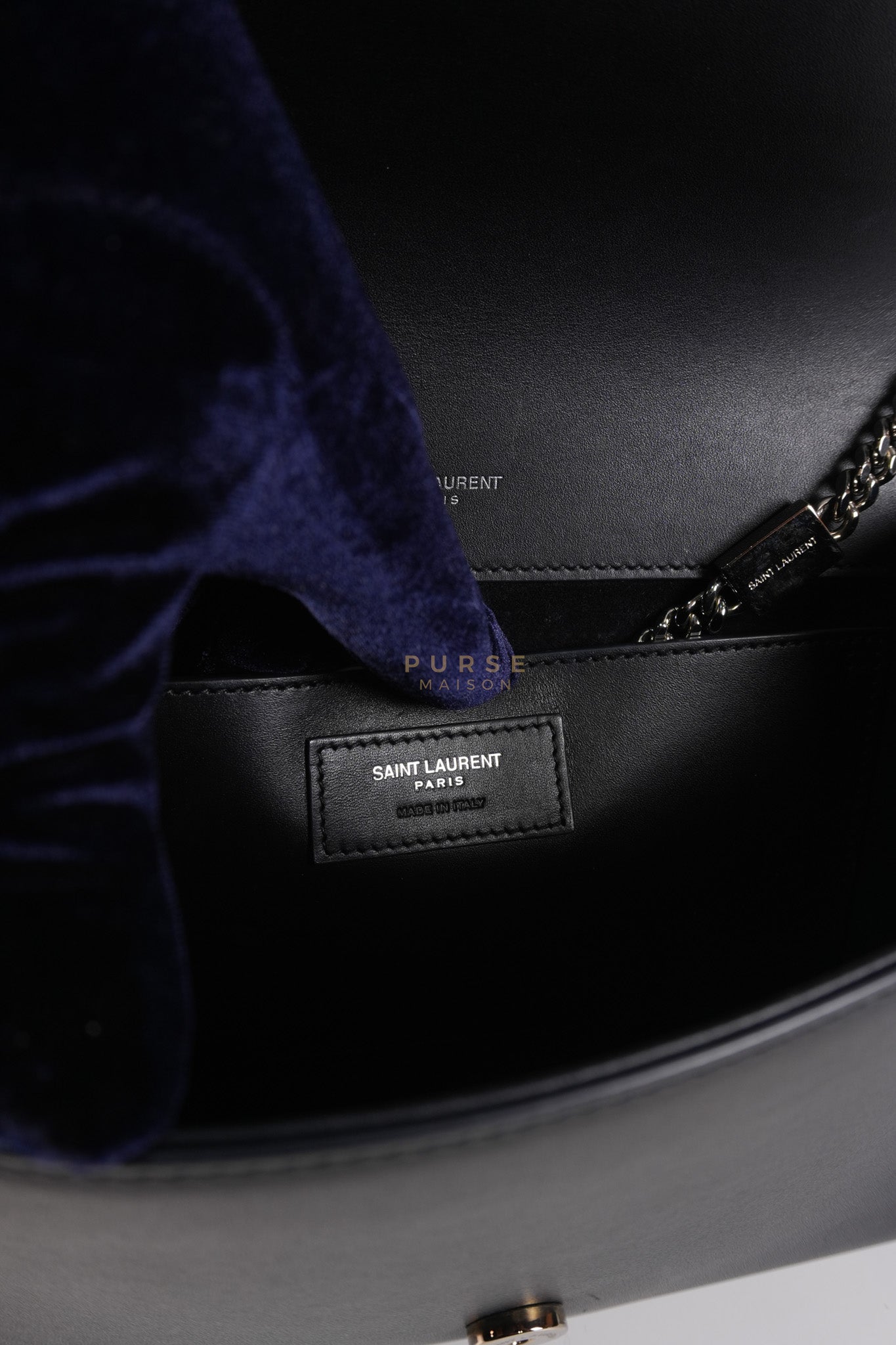 Kate Tassel Bag Medium in Black Smooth Calfskin Leather Silver Hardware | Purse Maison Luxury Bags Shop