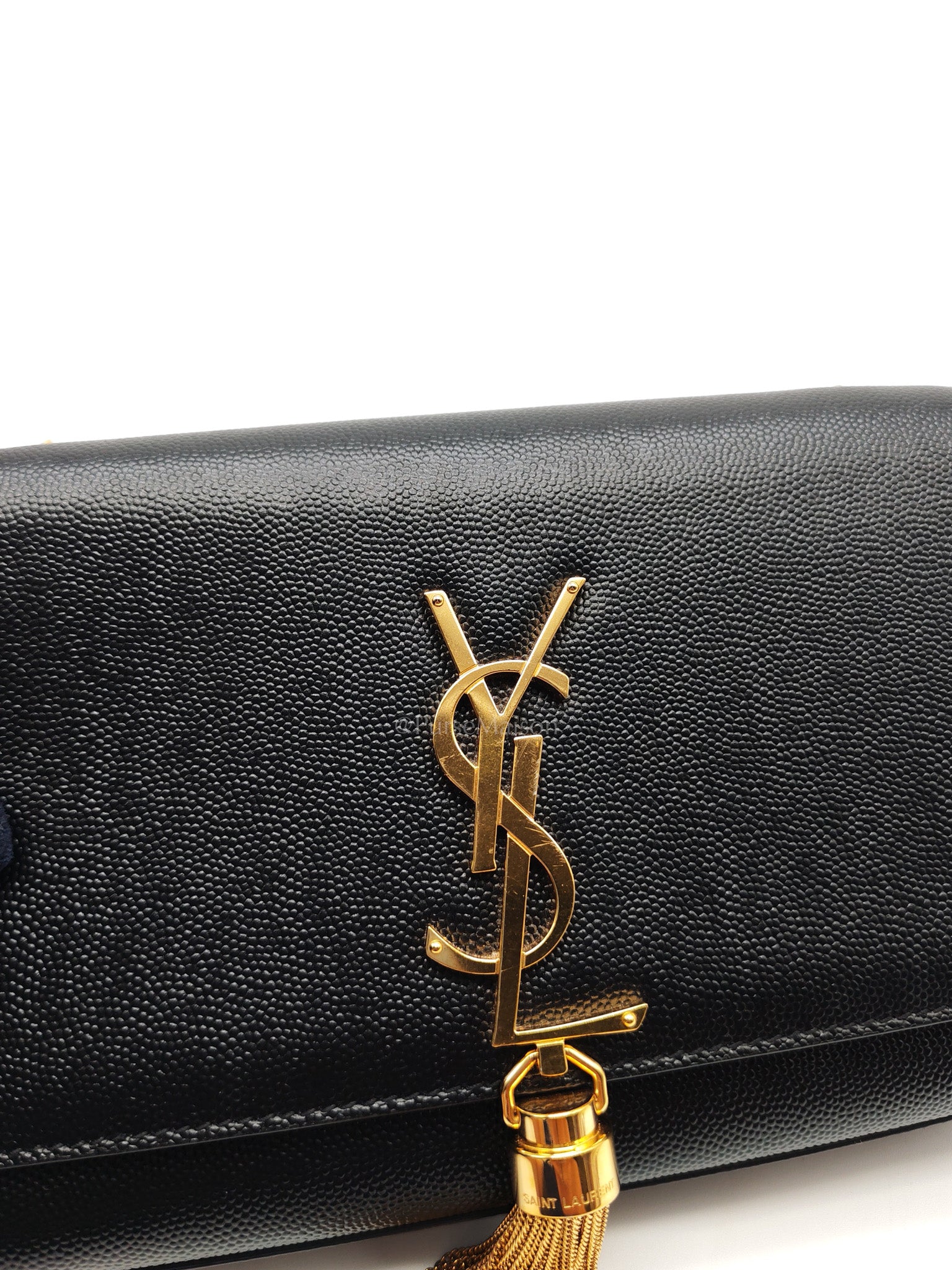 Kate Tassel Small in Black Monogram Grain De Poudre Leather Gold Hardware | Purse Maison Luxury Bags Shop