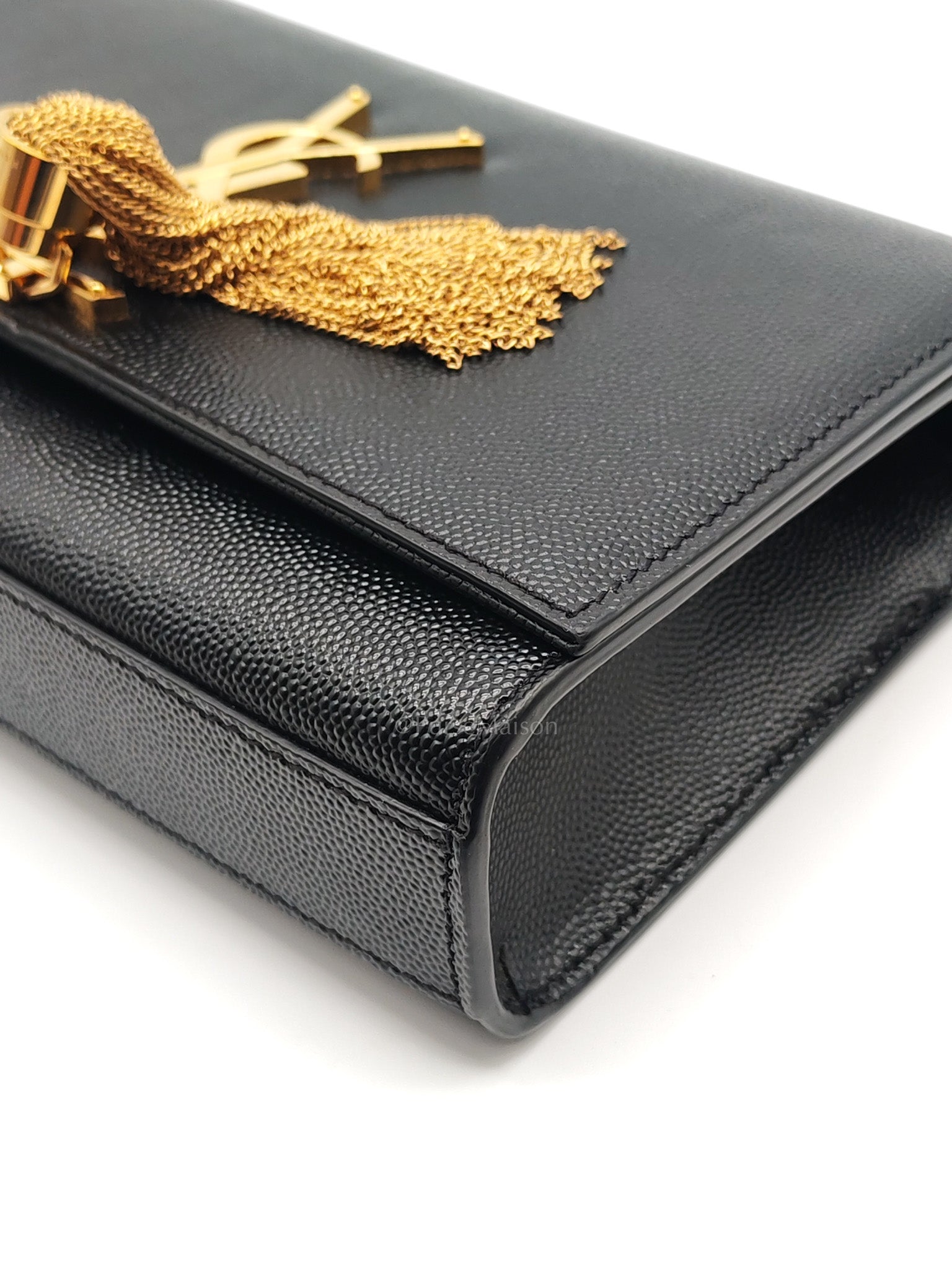 Kate Tassel Small in Black Monogram Grain De Poudre Leather Gold Hardware | Purse Maison Luxury Bags Shop