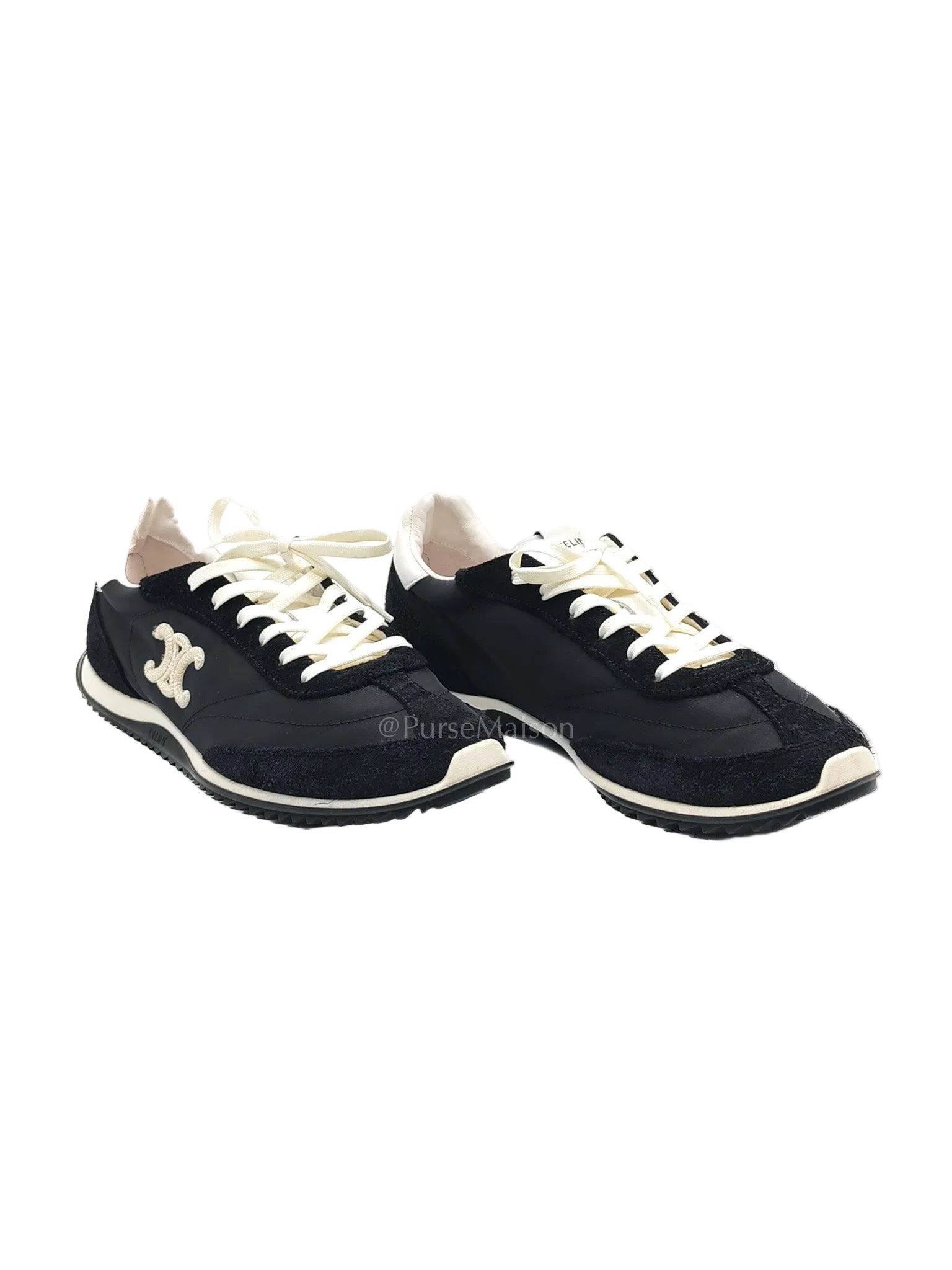 Celine Racer Sneakers in Black Nylon and Sude Size 38 (25cm)