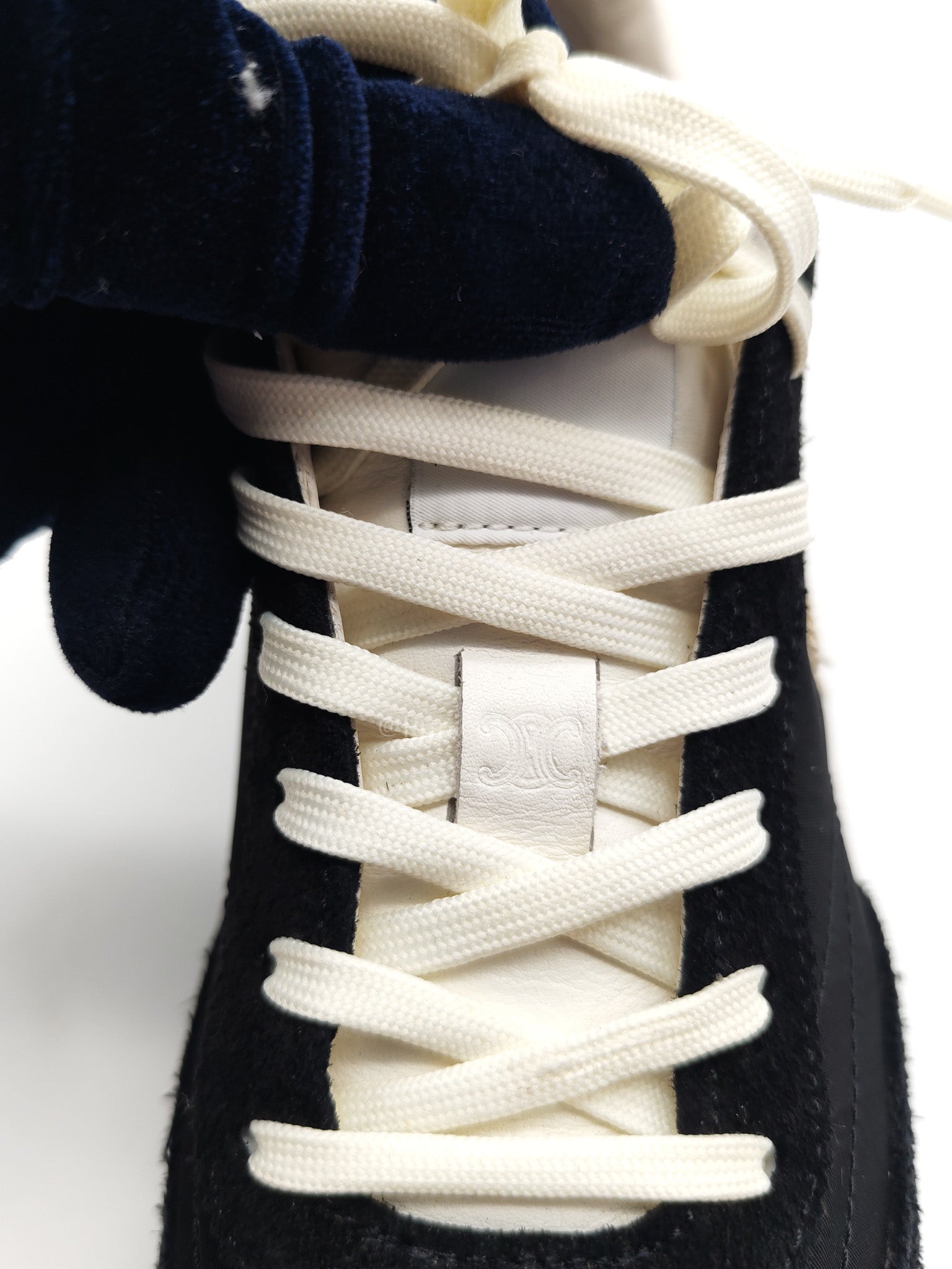 Celine Racer Sneakers in Black Nylon and Sude Size 38 (25cm)