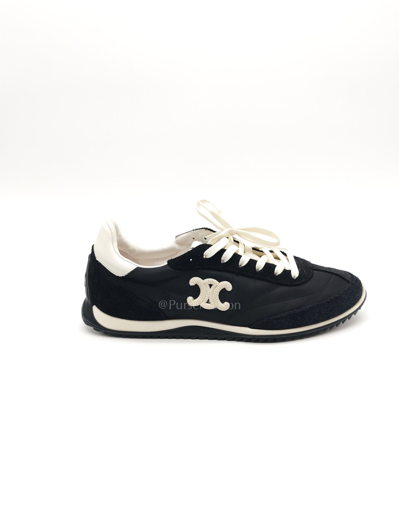 Celine Racer Sneakers in Black Nylon and Sude Size 38 (25cm)