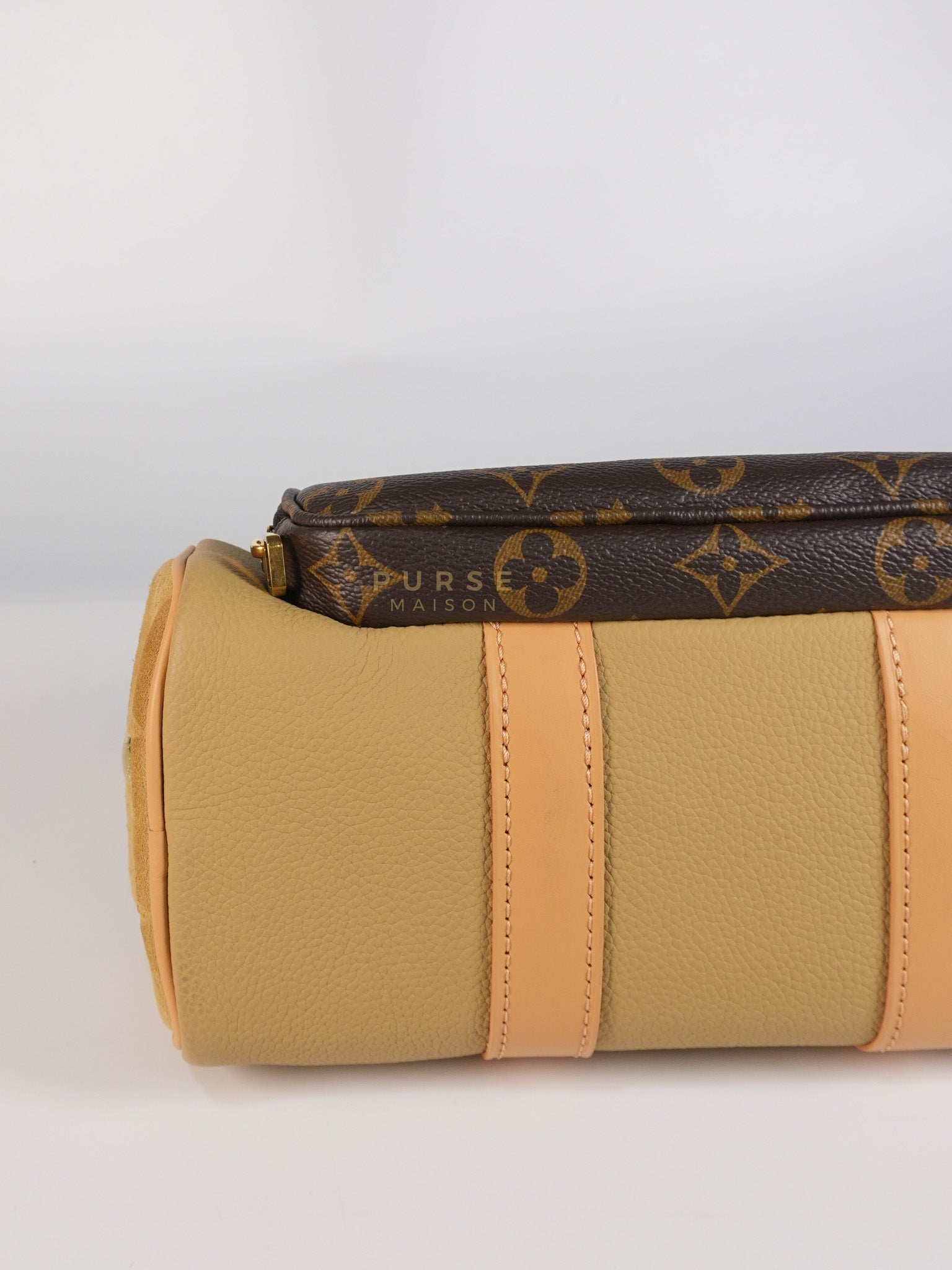 Keepall 25 Bandouliere Cargo in Tonal Suede/ Cowhide/Monogram Canvas (Microchip) | Purse Maison Luxury Bags Shop
