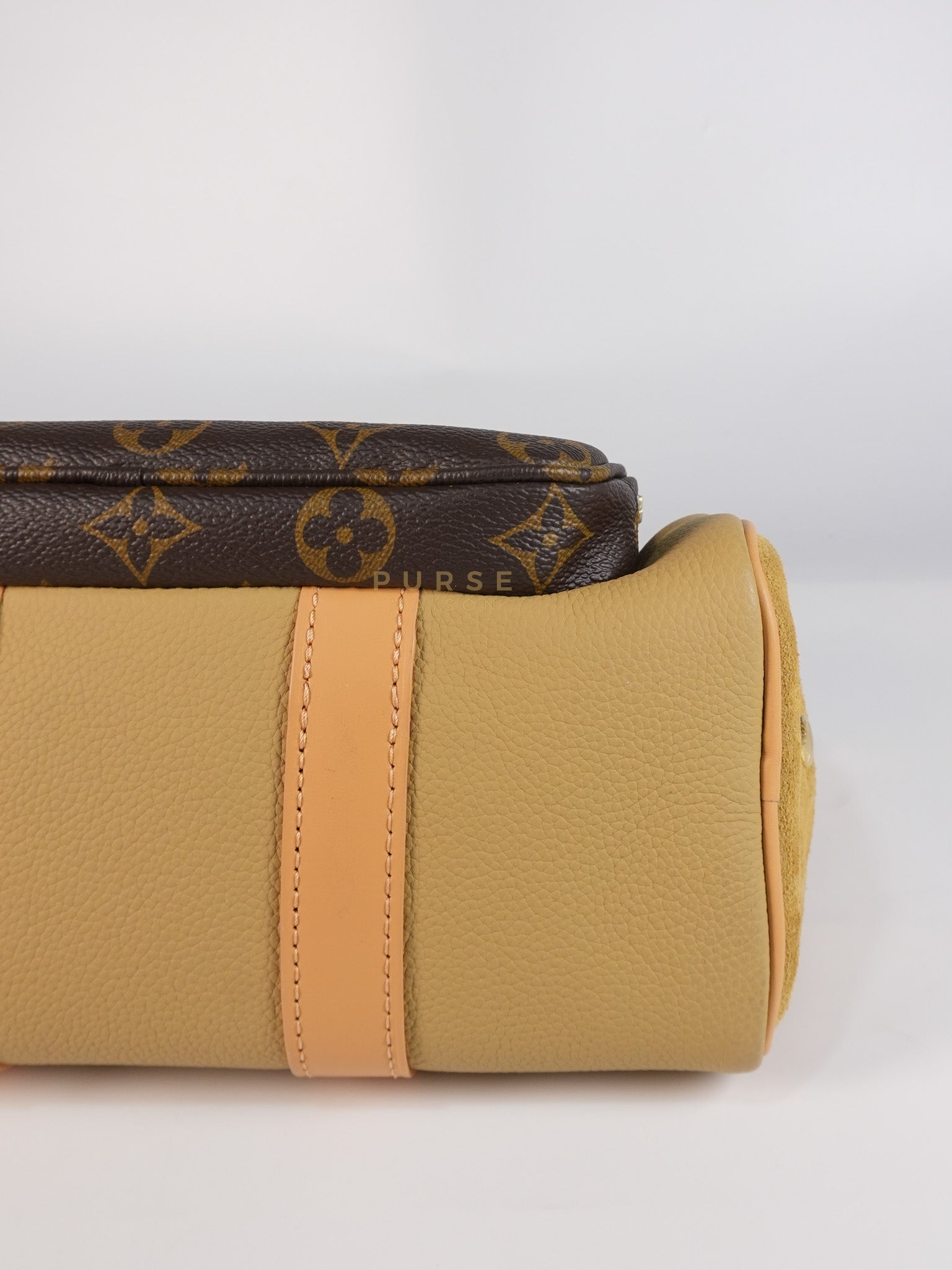Keepall 25 Bandouliere Cargo in Tonal Suede/ Cowhide/Monogram Canvas (Microchip) | Purse Maison Luxury Bags Shop