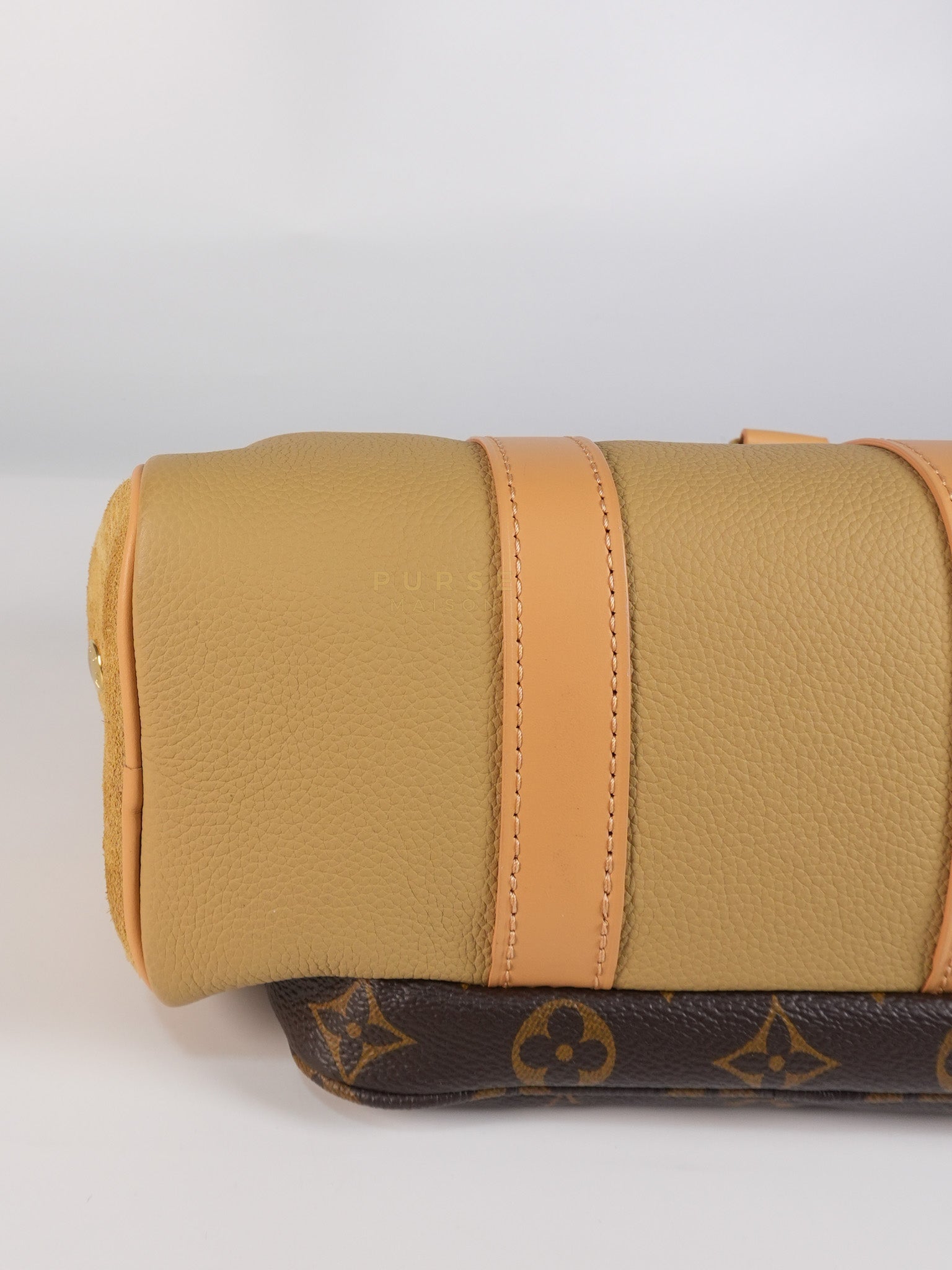 Keepall 25 Bandouliere Cargo in Tonal Suede/ Cowhide/Monogram Canvas (Microchip) | Purse Maison Luxury Bags Shop