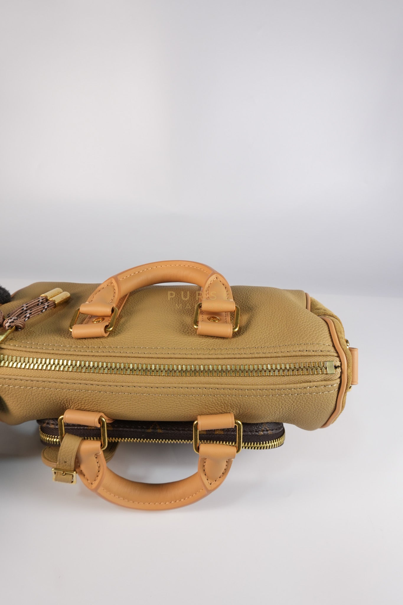 Keepall 25 Bandouliere Cargo in Tonal Suede/ Cowhide/Monogram Canvas (Microchip) | Purse Maison Luxury Bags Shop