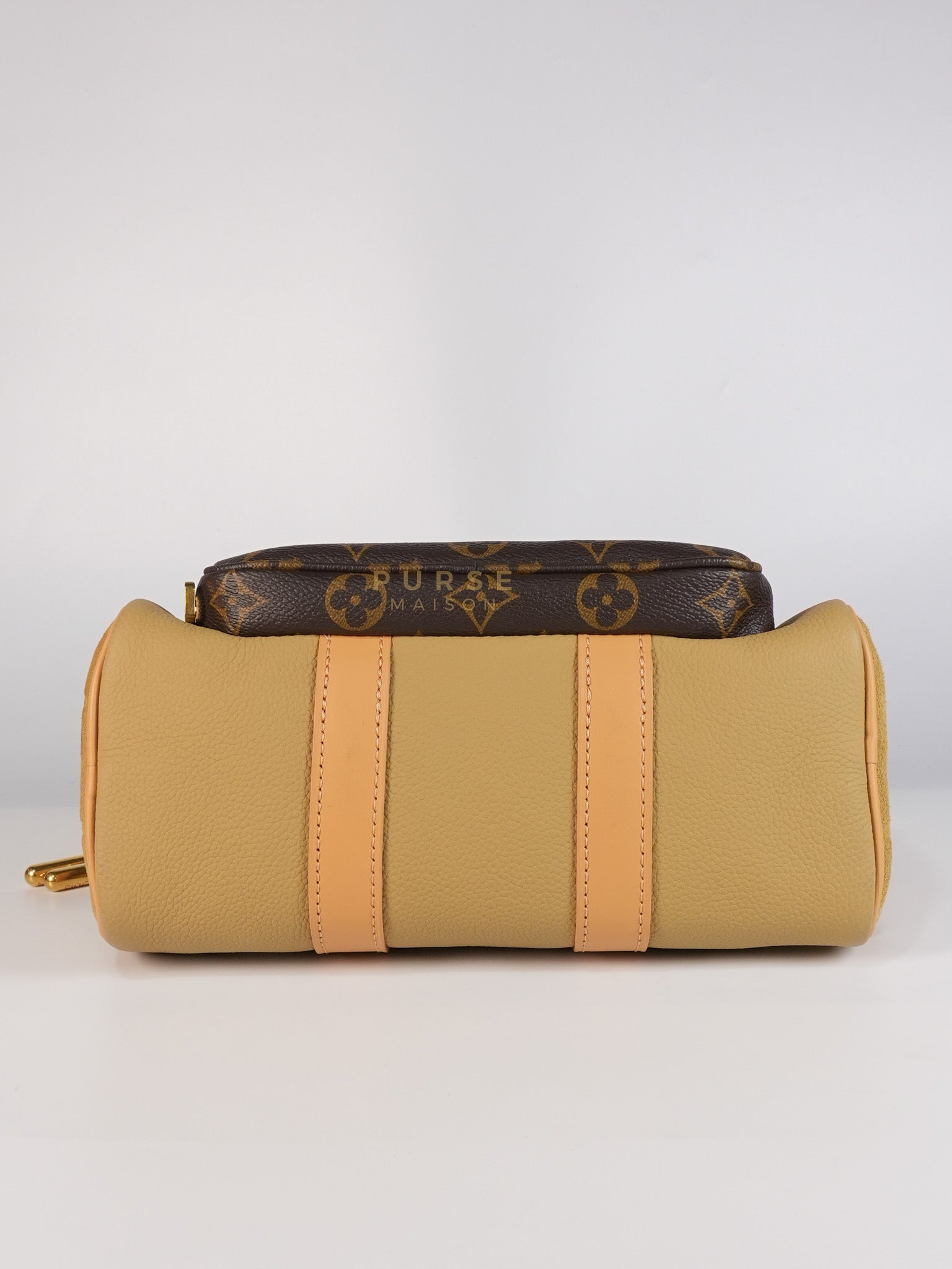 Keepall 25 Bandouliere Cargo in Tonal Suede/ Cowhide/Monogram Canvas (Microchip) | Purse Maison Luxury Bags Shop