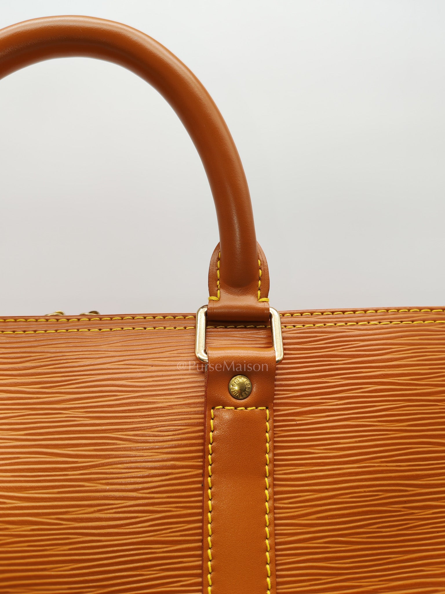 Keepall 50 Duffle Bag in Brown Epi Leather | Purse Maison Luxury Bags Shop