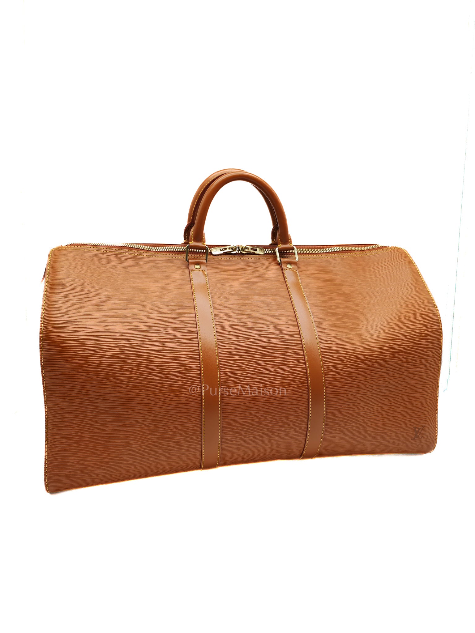 Keepall 50 Duffle Bag in Brown Epi Leather | Purse Maison Luxury Bags Shop