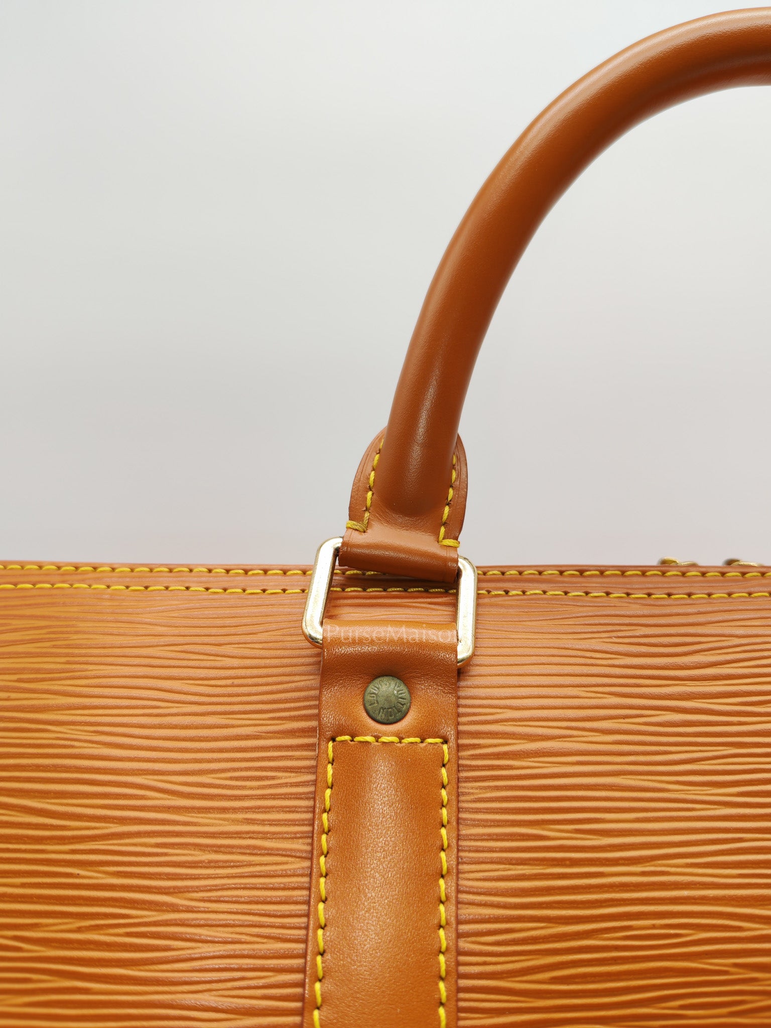 Keepall 50 Duffle Bag in Brown Epi Leather | Purse Maison Luxury Bags Shop