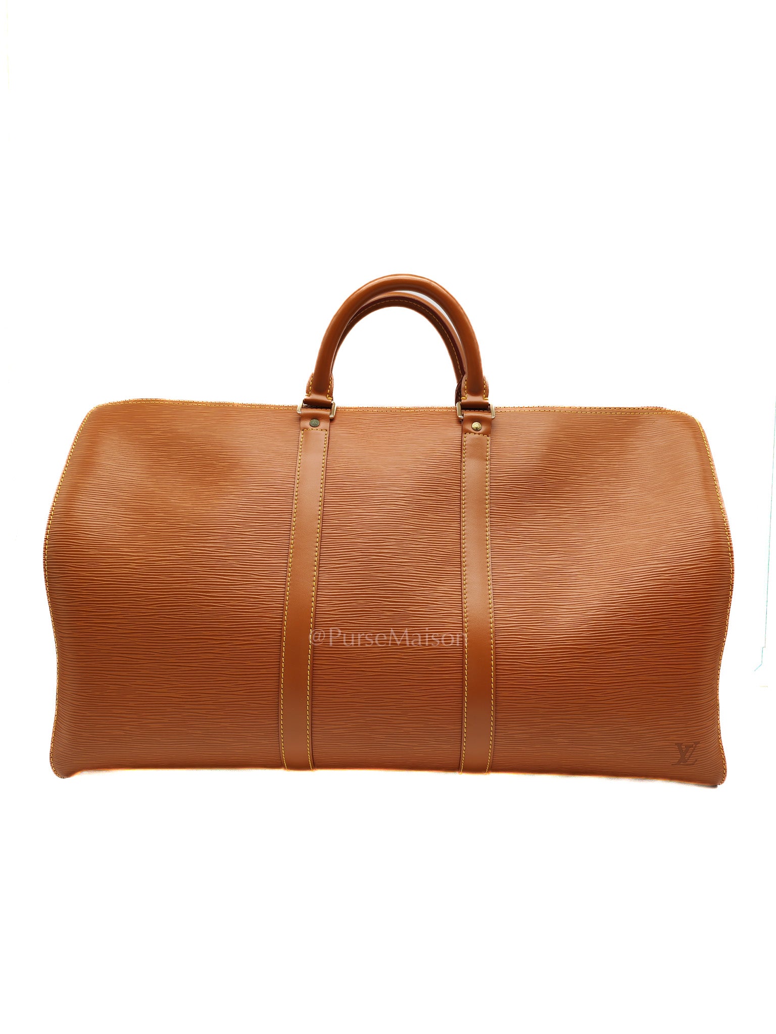 Keepall 50 Duffle Bag in Brown Epi Leather | Purse Maison Luxury Bags Shop