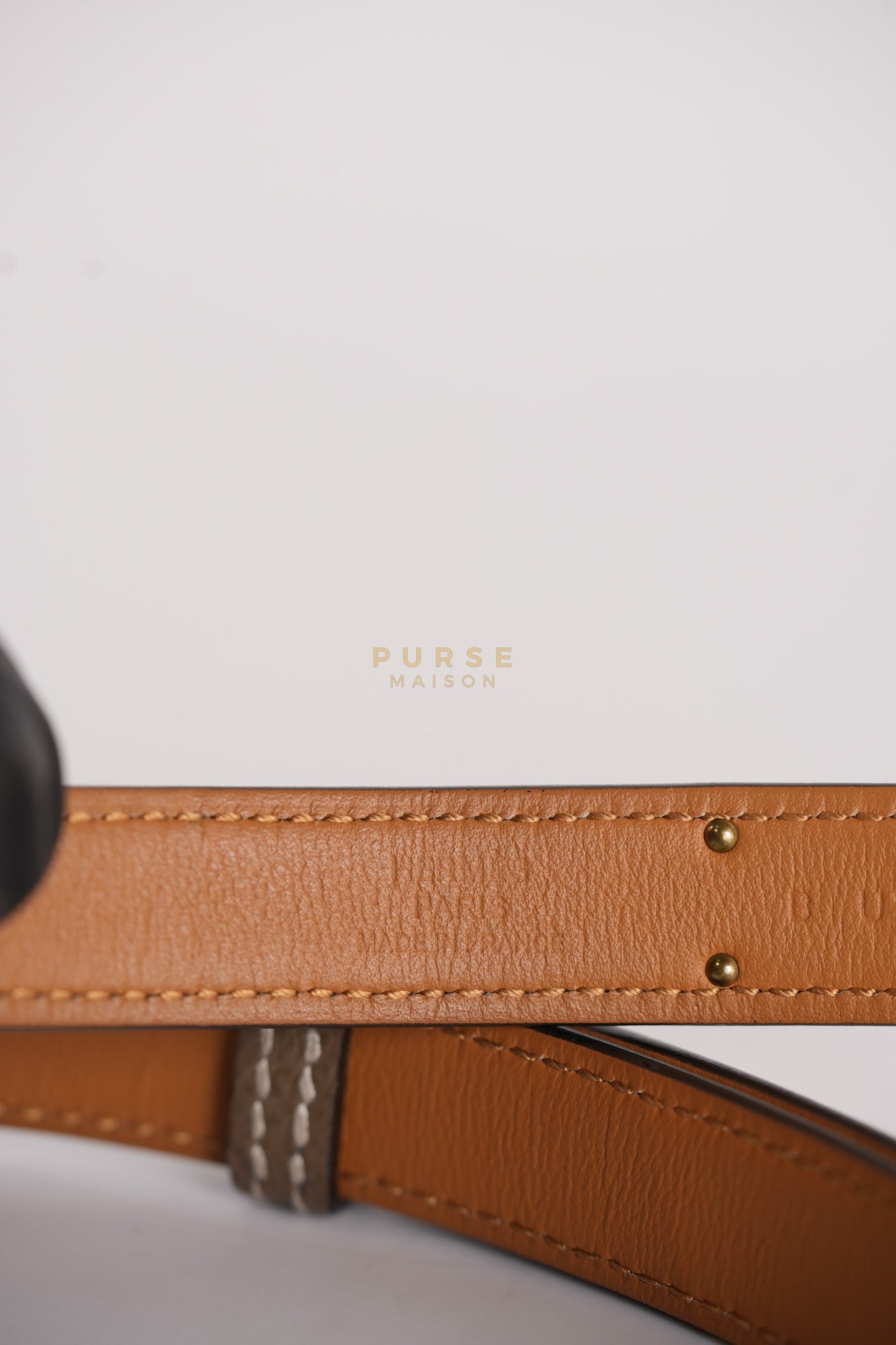 Kelly 18 Belt in Etoupe Epsom Leather & Rose Gold Hardware Stamp B (2023) | Purse Maison Luxury Bags Shop