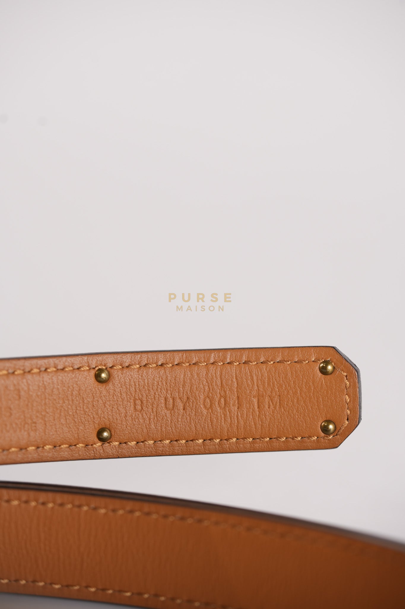 Kelly 18 Belt in Etoupe Epsom Leather & Rose Gold Hardware Stamp B (2023) | Purse Maison Luxury Bags Shop